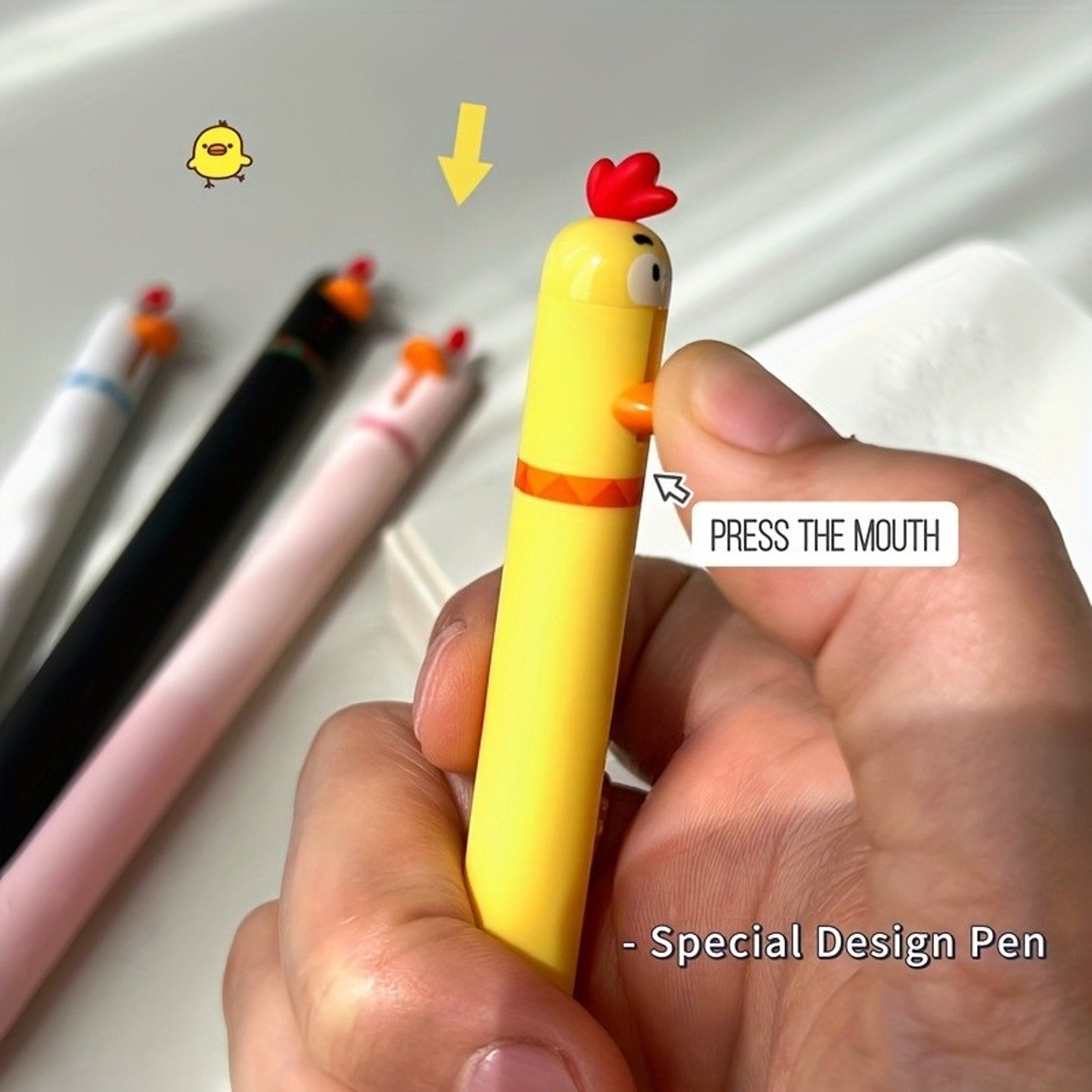 Creative Rotating Gel Pen Writing Pen Chicken Pressing Cute Funny Styling Office Supplies 2