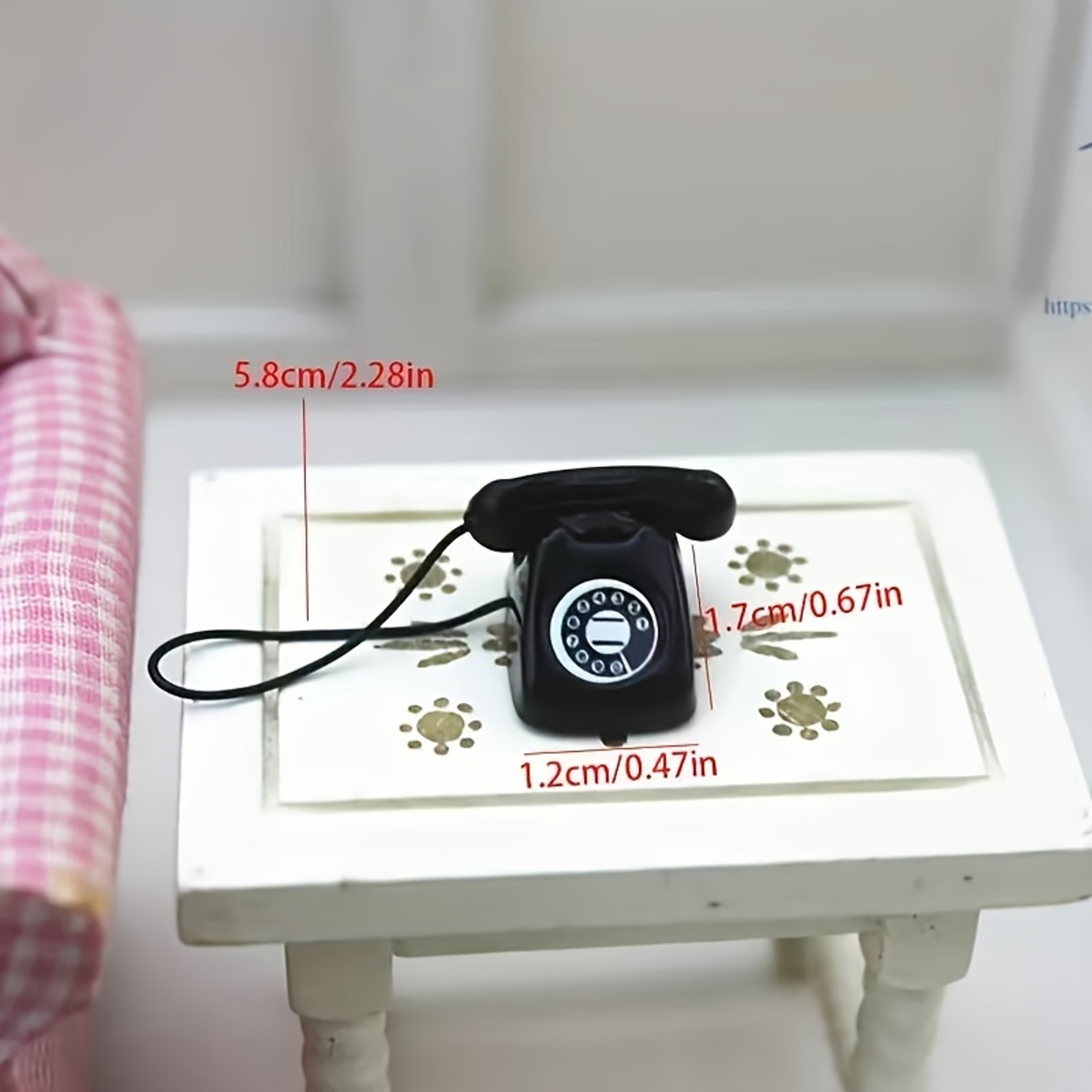 Mini Phone Model Alloy Retro Rotating Phone For Doll House Furniture Miniature Food And Play Scene  3