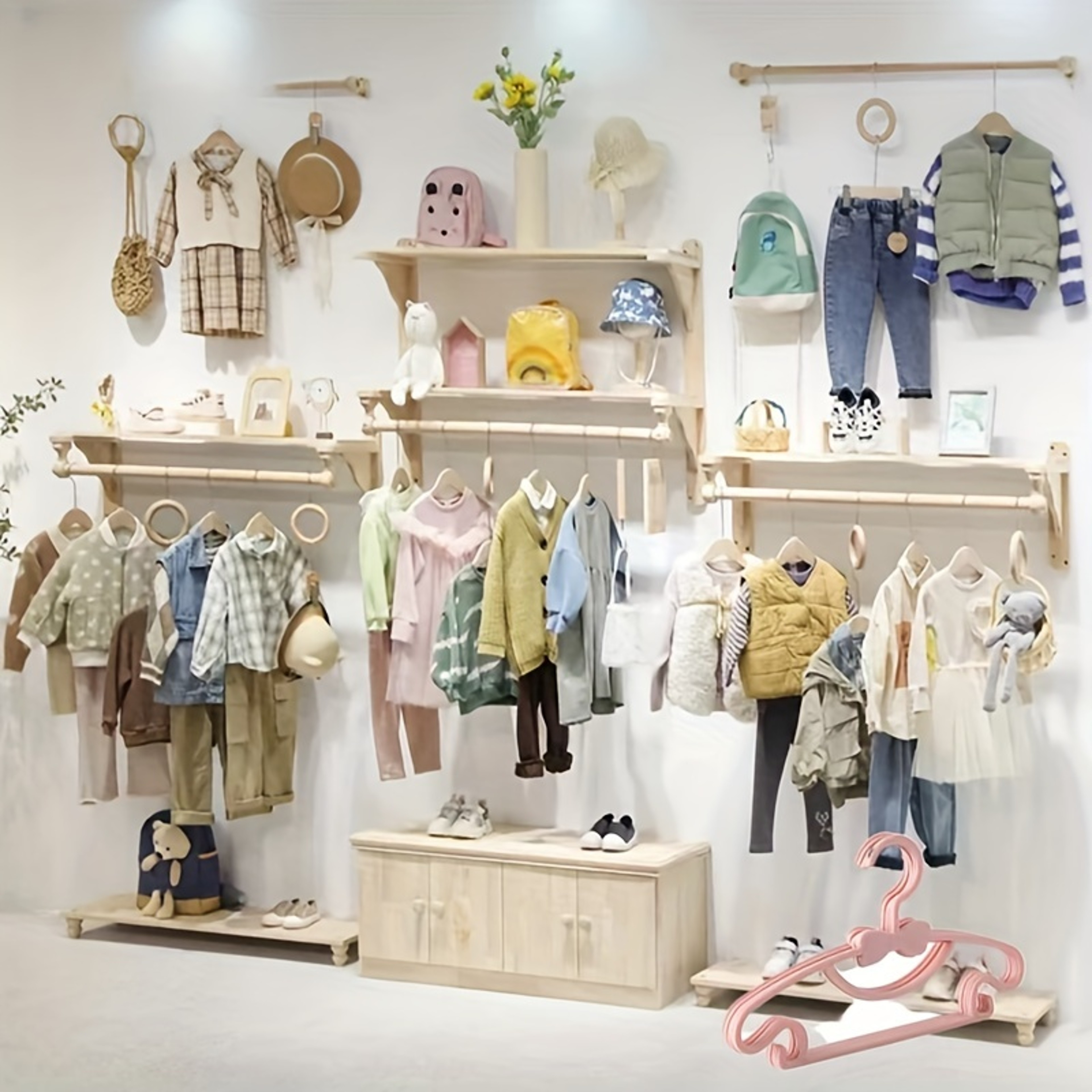 Portable Plastic Display Hangers Windproof Childrens Outerwear Hangers Baby Clothing Organizer 1