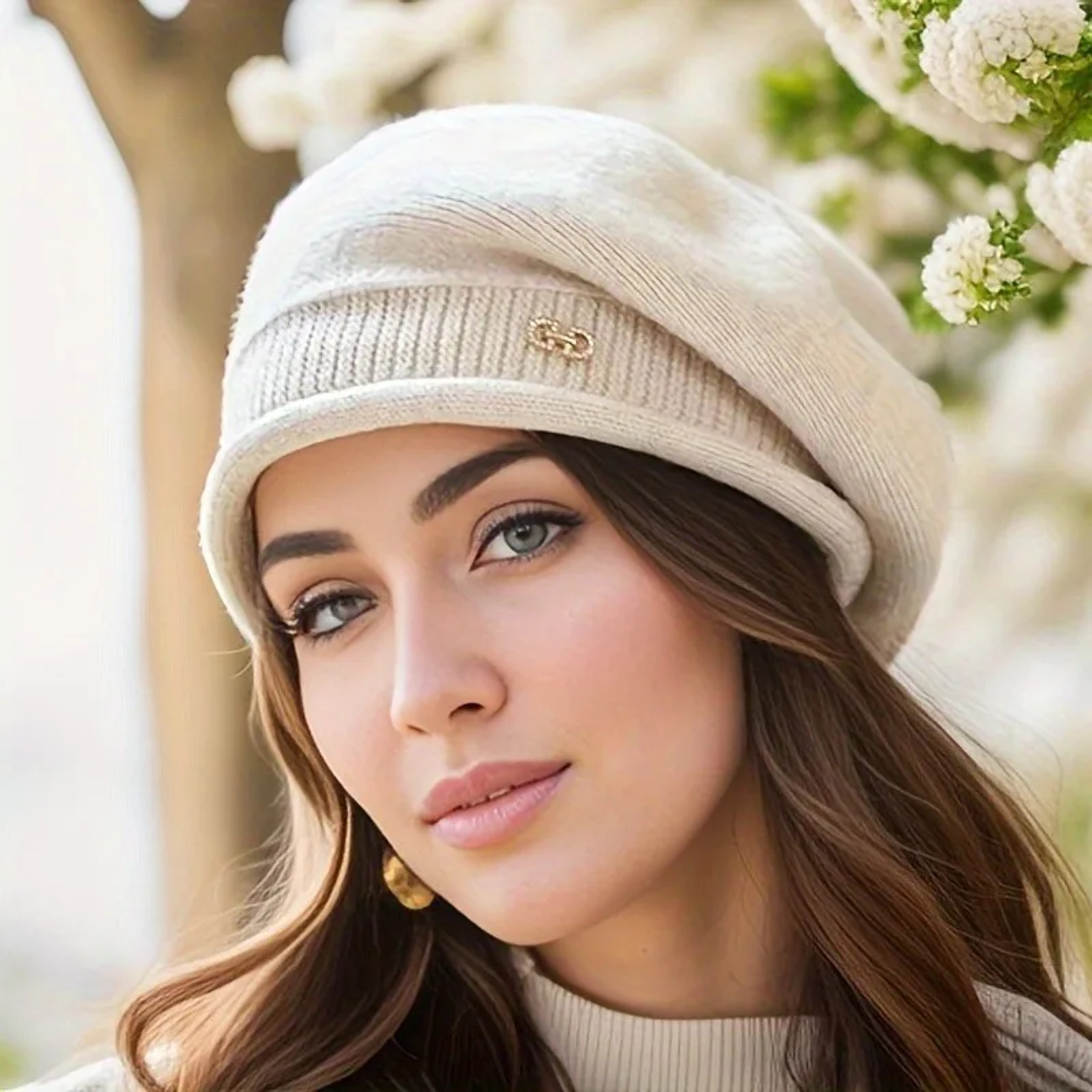 Soft Comfortable Women's Knitted Hat Elastic Wool Urine Cap, Acrylic Knitted Hat for Autumn Winter – view 4