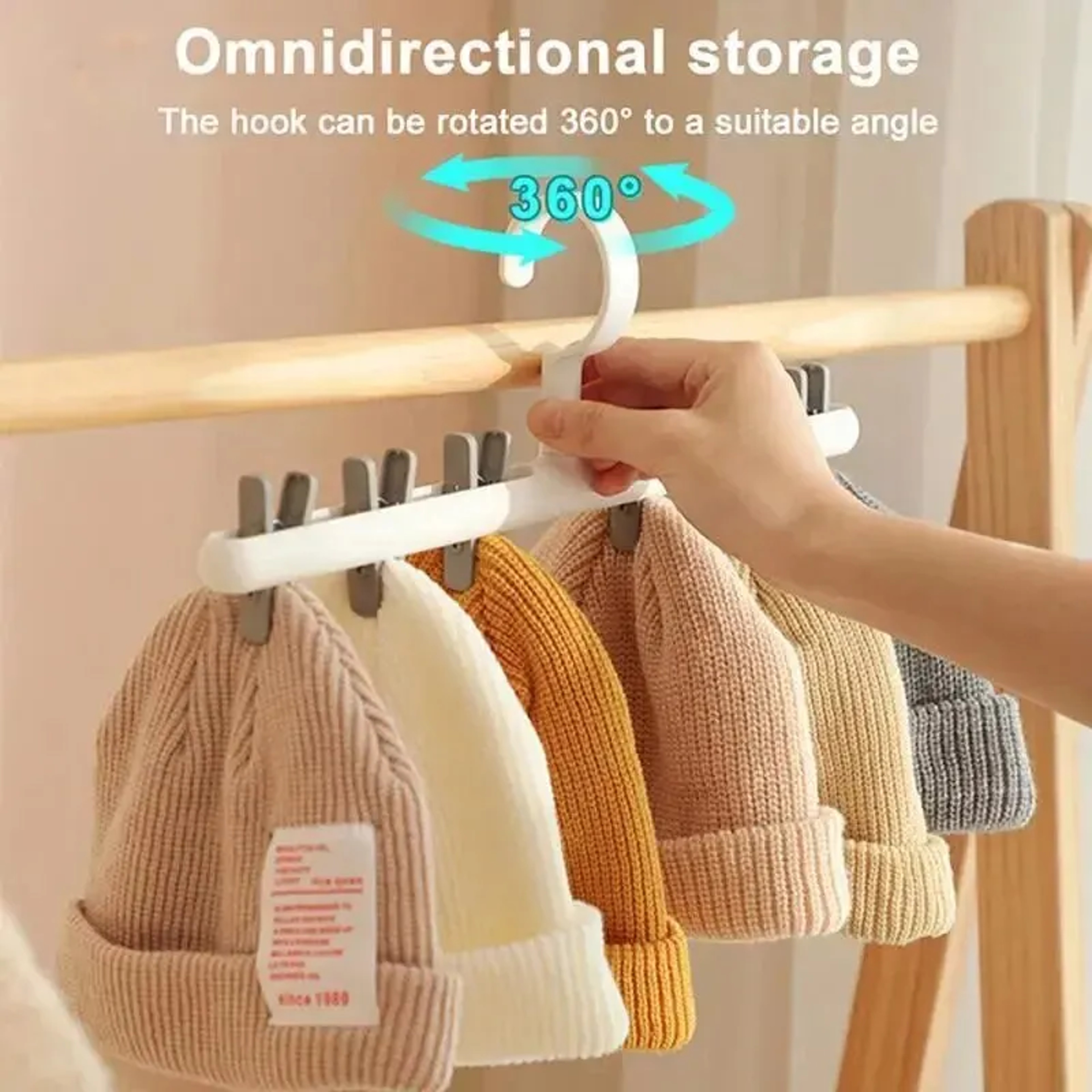 Peaked Cap Scarf Storage Rack Multifunctional Closet Wardrobe Organizer Hanger Hats Socks Holder – view 3
