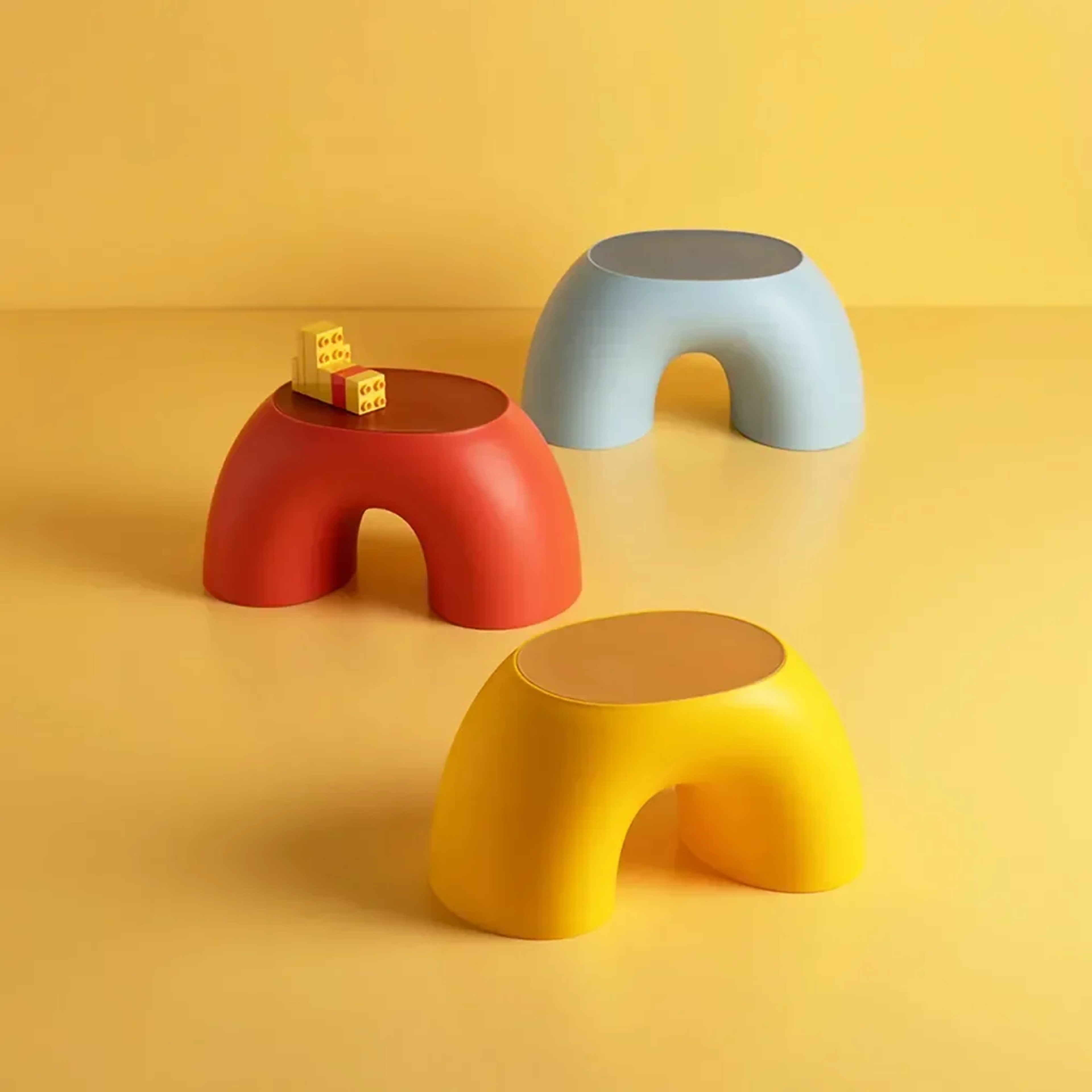 Rainbow Plastic Kids Step Stool Footstool Safety Toy Stool For Living Room Indoor Furniture Childre 0