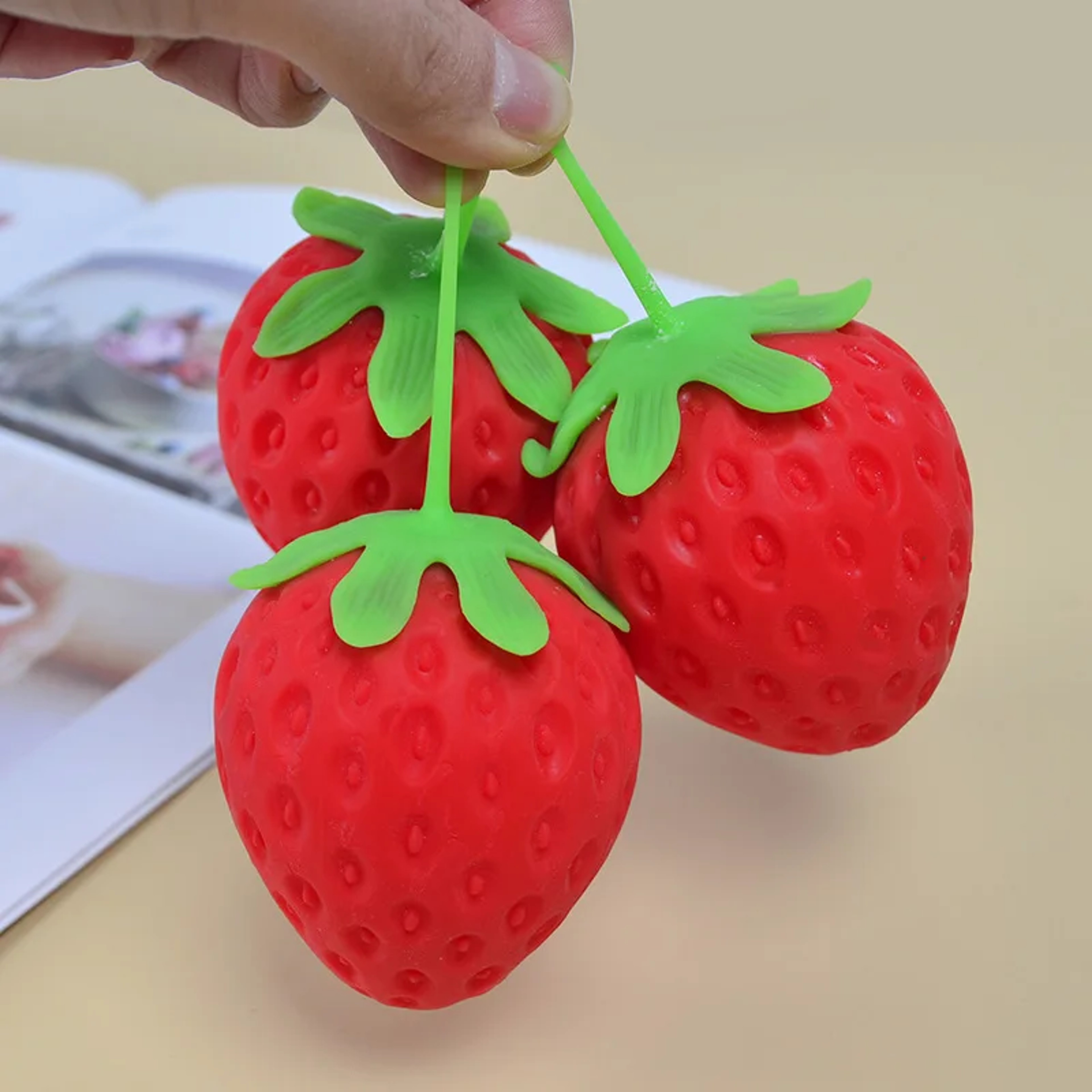 Fruit Stress Reliever Ball Strawberry Squeeze Music Simulation Toy For Children 1