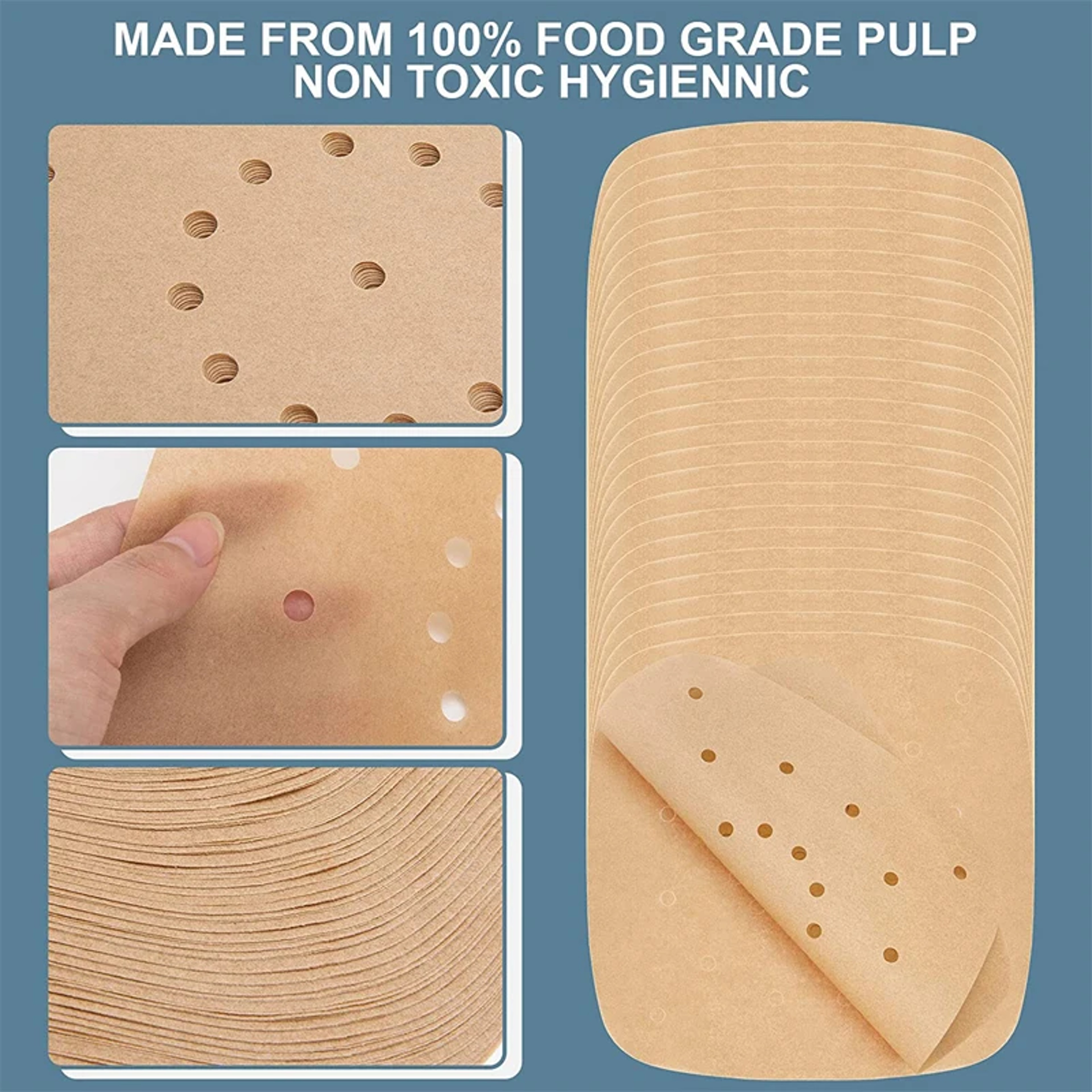 Air Fryer Paper Liner Non Stick Disposable Parchment Paper For Oven Microwave Steamer Basket 2