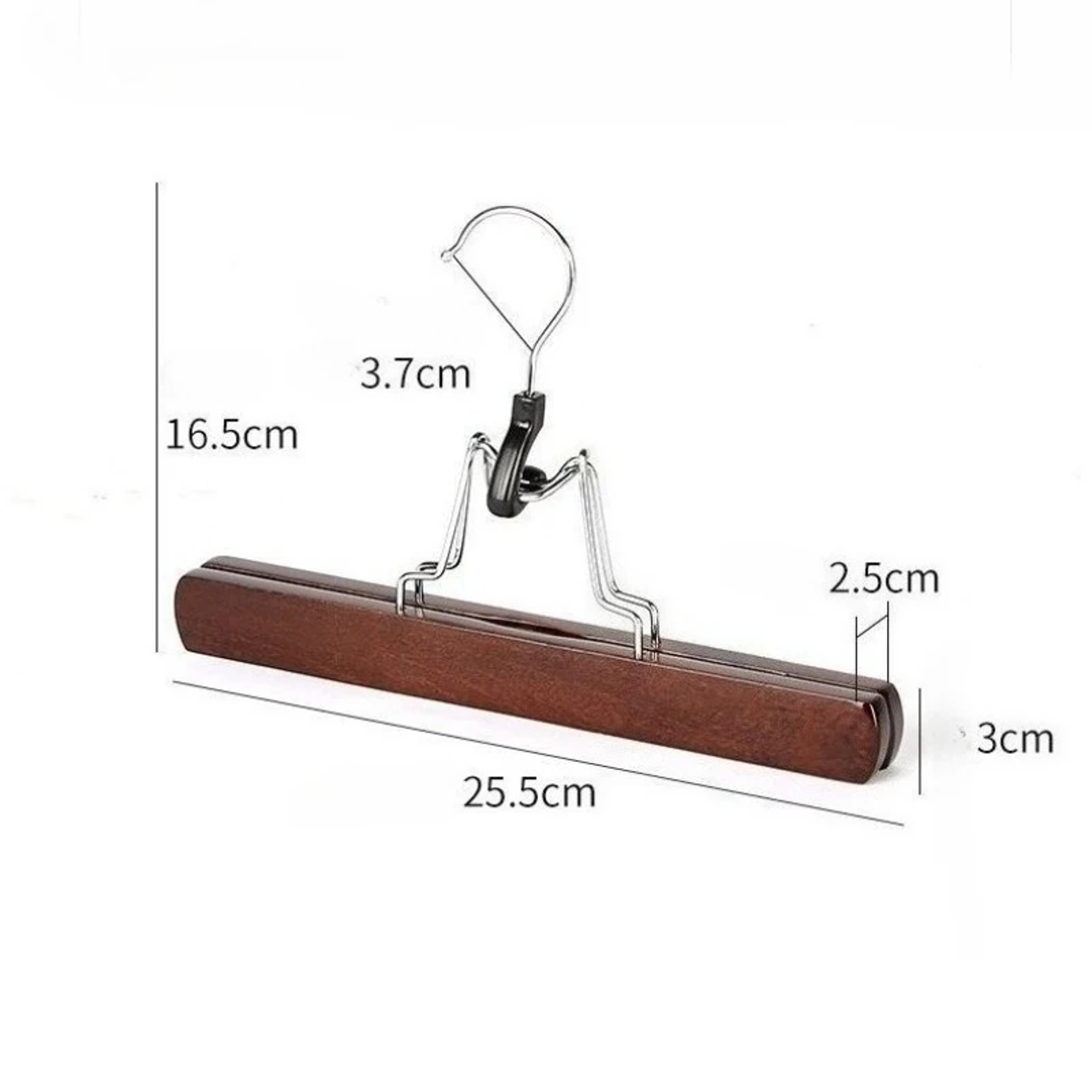 Wooden Clothes Hanger With Skirt Clip Pants Clip For Natural Long Pants 4