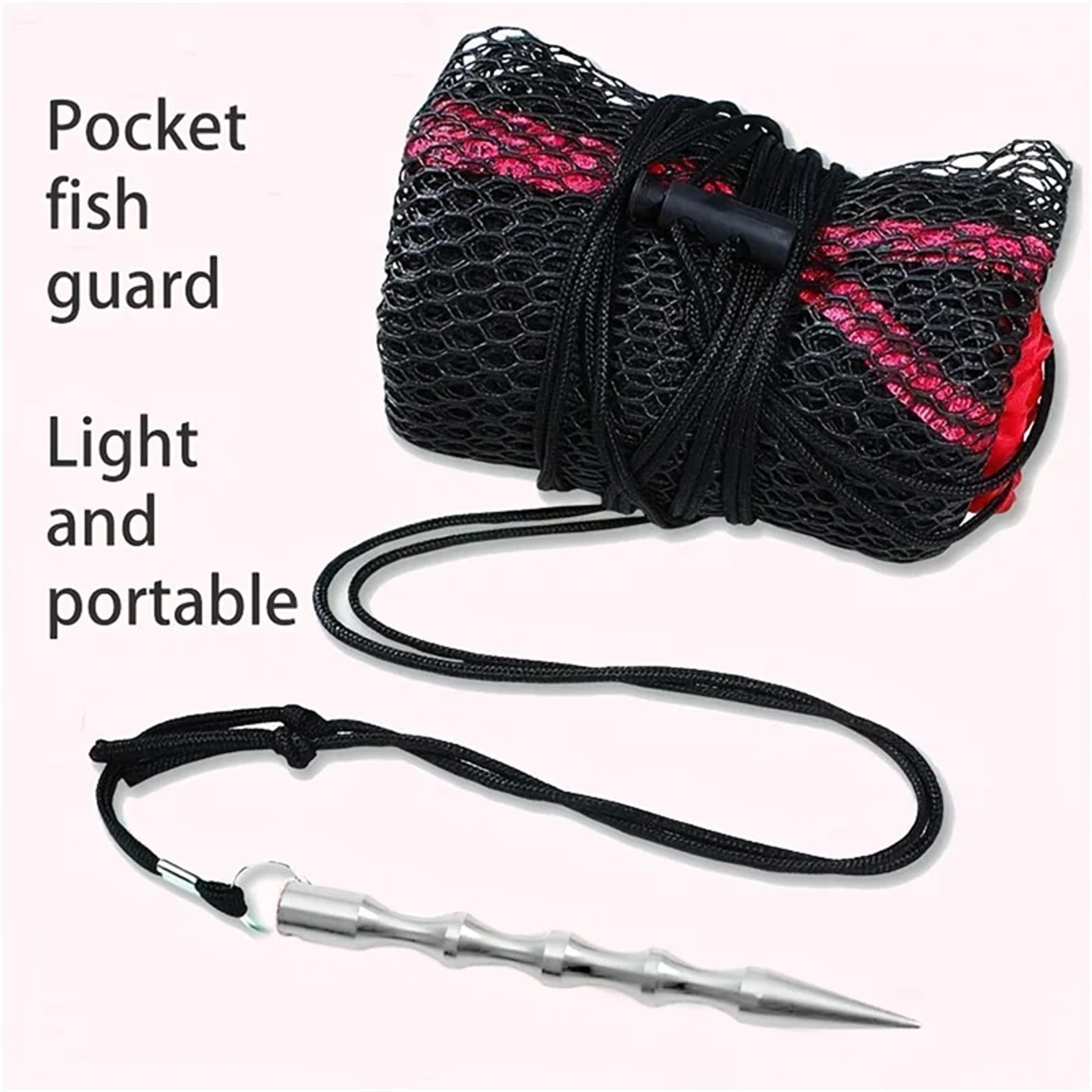 Portable Fishing Net With Drawstring Encrypted Mesh Fish Bag Fishing Collection Bag Login Net 4