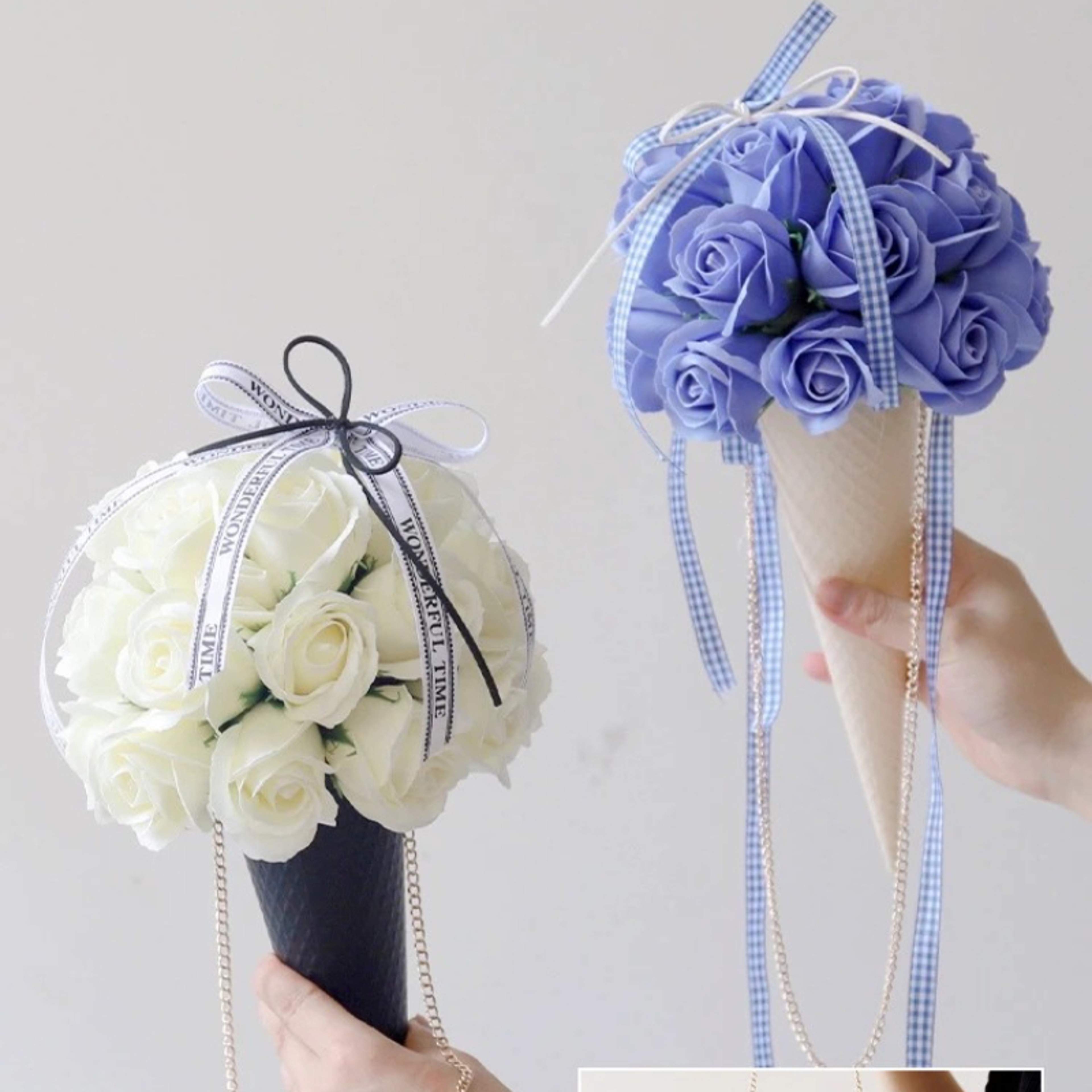 Fresh Flower Packaging Paper Ice Cream Cone Style Thickened Cardboard Bouquet Wrap – view 5