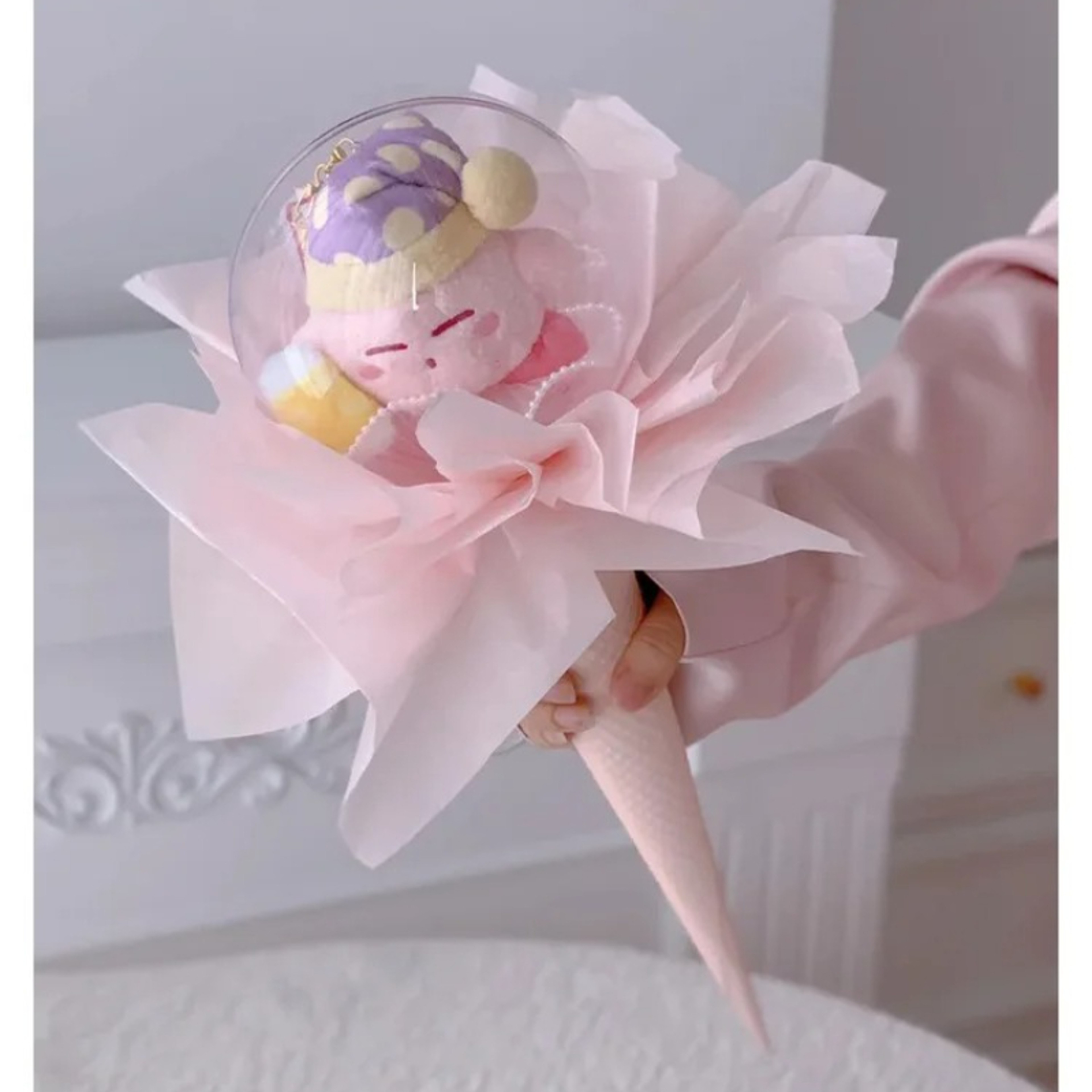 Fresh Flower Packaging Paper Ice Cream Cone Style Thickened Cardboard Bouquet Wrap – view 6