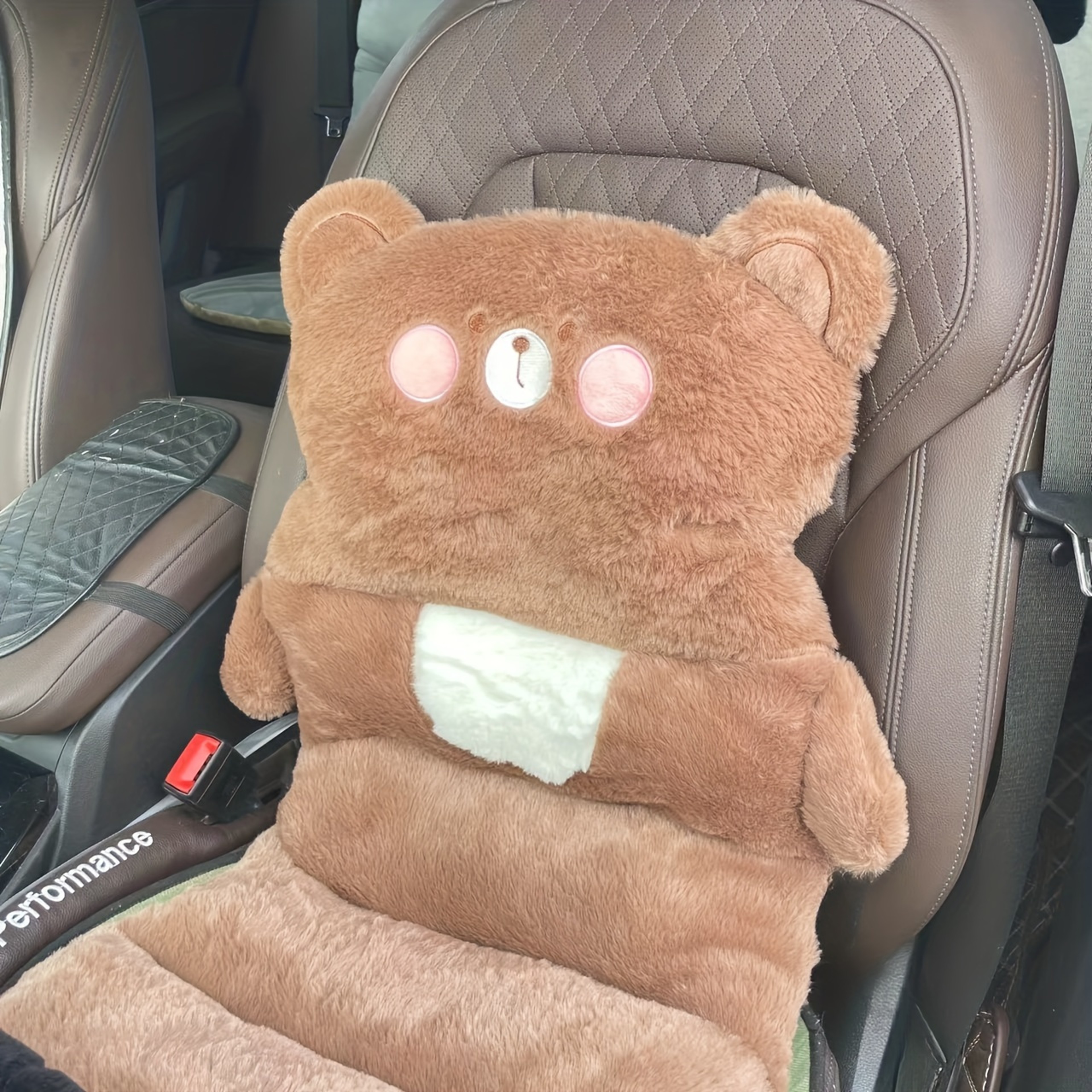 Thick And Warm Plush Car Seat Cushion Integrated Cartoon Plush Cushion For Vehicles And Chairs 0