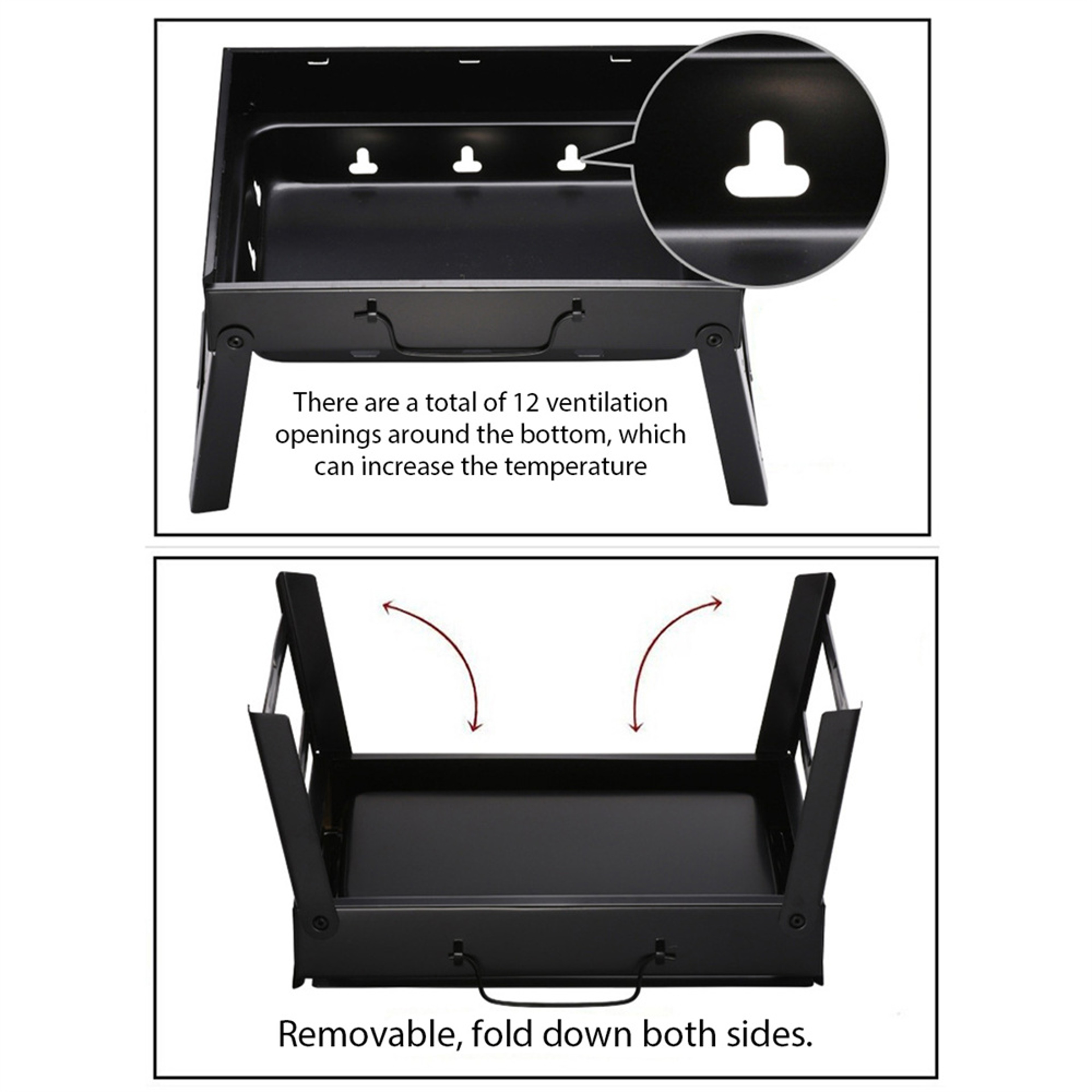 Portable Foldable Barbecue Charcoal Stove Steel BBQ Grills For Outdoor Grilling Camping Hiking Tail 3