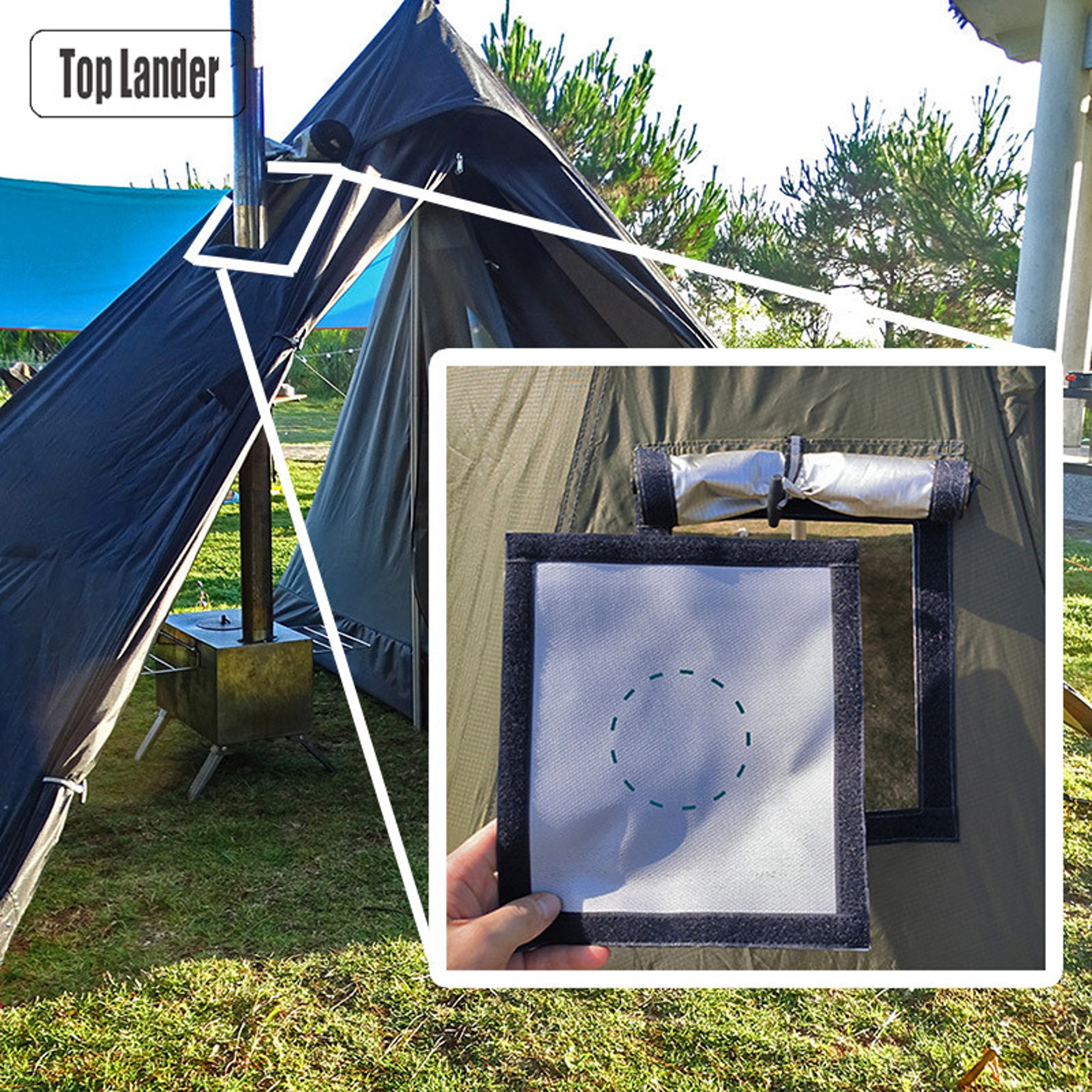 Fire Stove Pipe Vent Protect Ring Hot Tent Stove Jack AntiScald Winter Camping Teepee Tipi Accessor 0