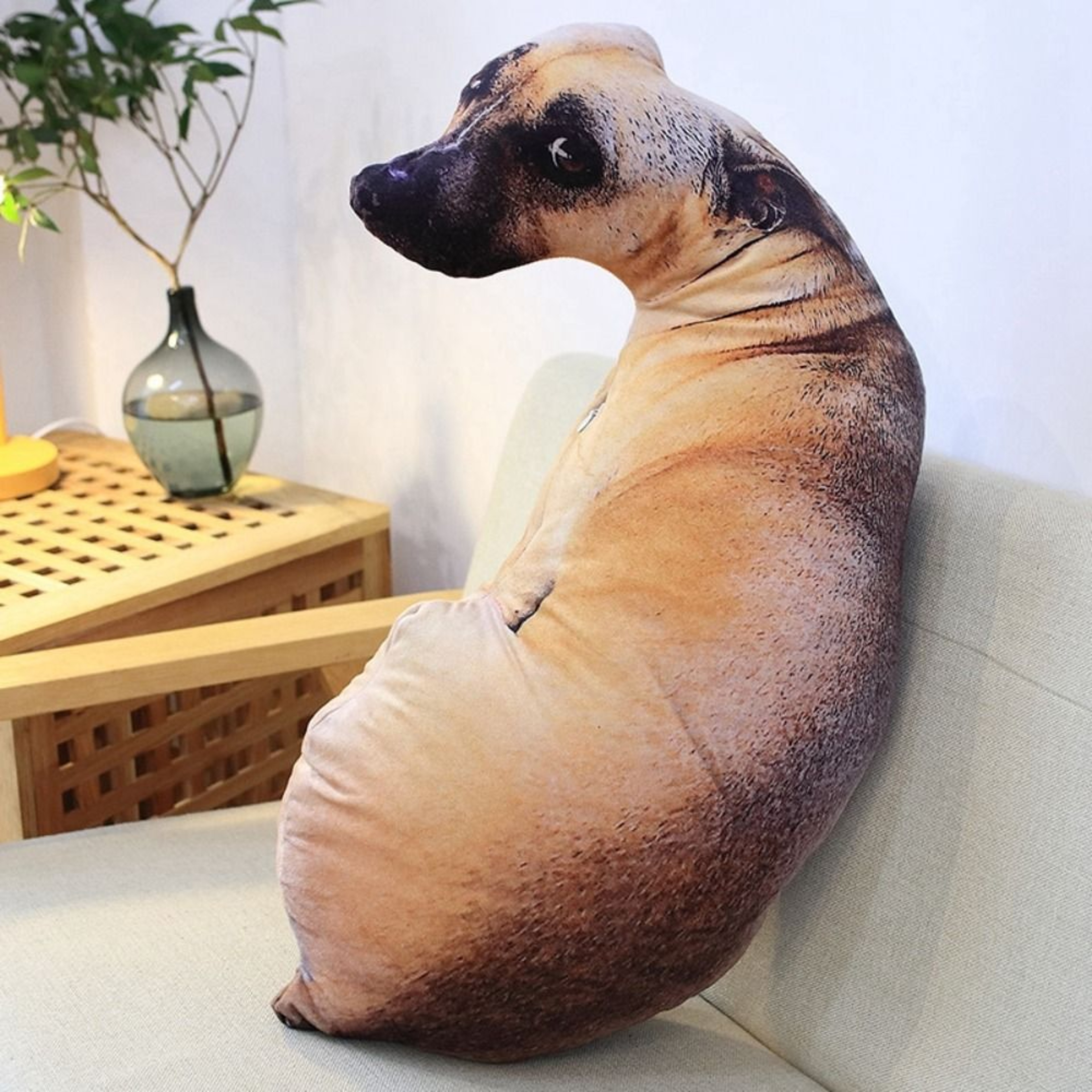 Funny Dog Head Cosplay Throw Pillow 3D Lifelike Cushion For Children 0