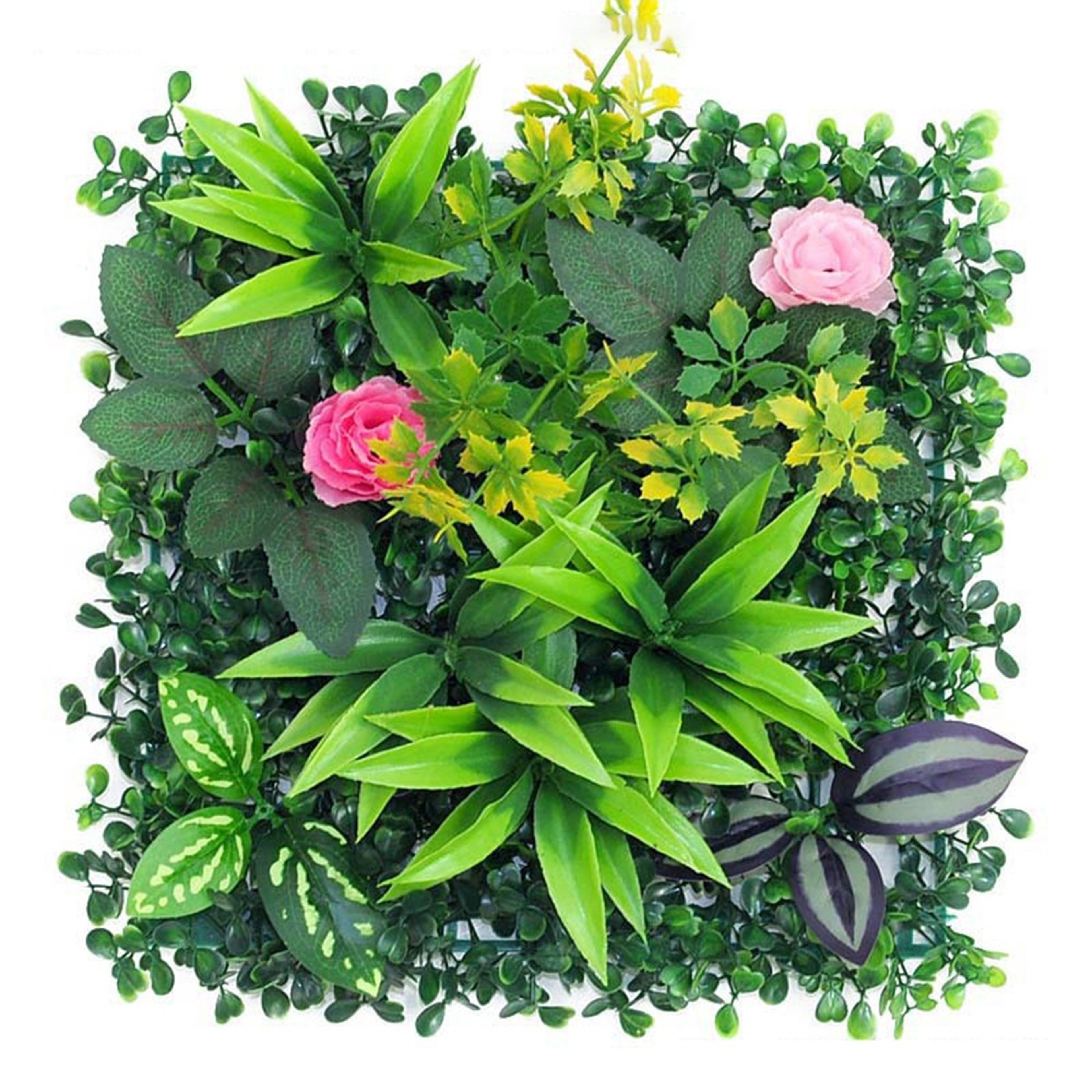 Durable Green Artificial Plant Wall Panel DIY No Watering Lifelike Maple Grass Mat For Home Decor 8