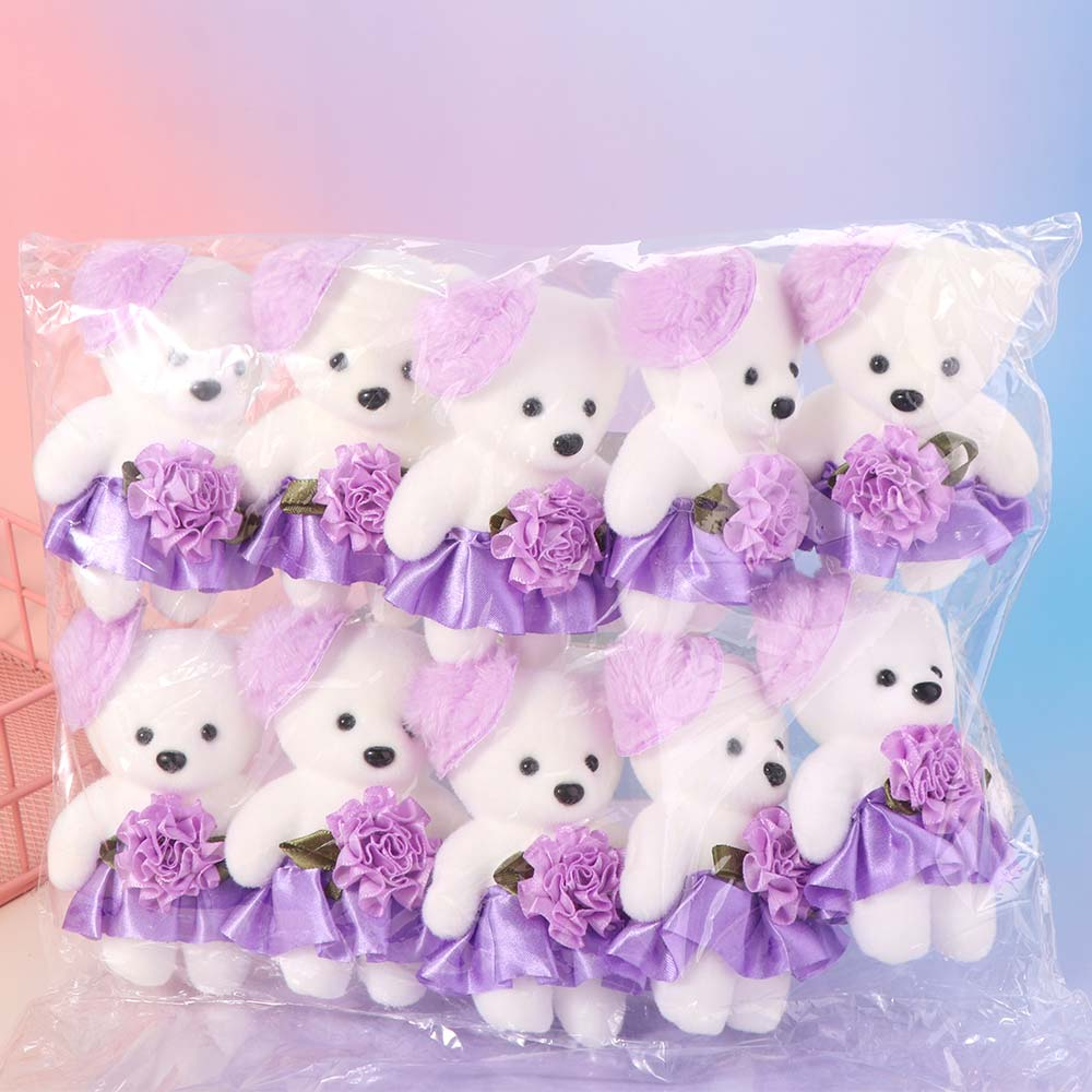Plush Doll Cartoon Bear Set Foam Animal Plush Bouquet 9