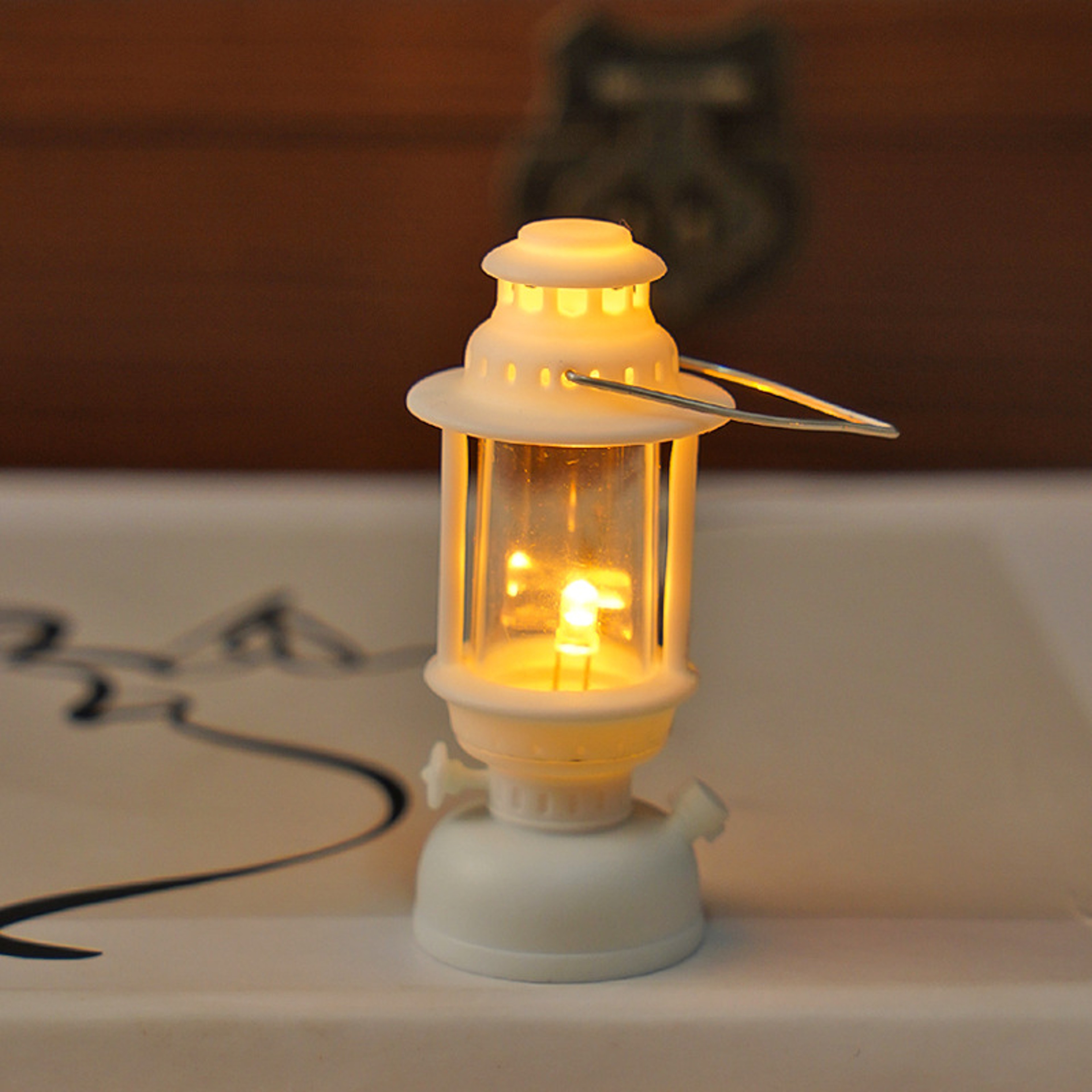 Retro Glowing Pony Lantern LED Dollhouse Miniature Oil Light Night Light Candle Lamp Home Decor Toy 6