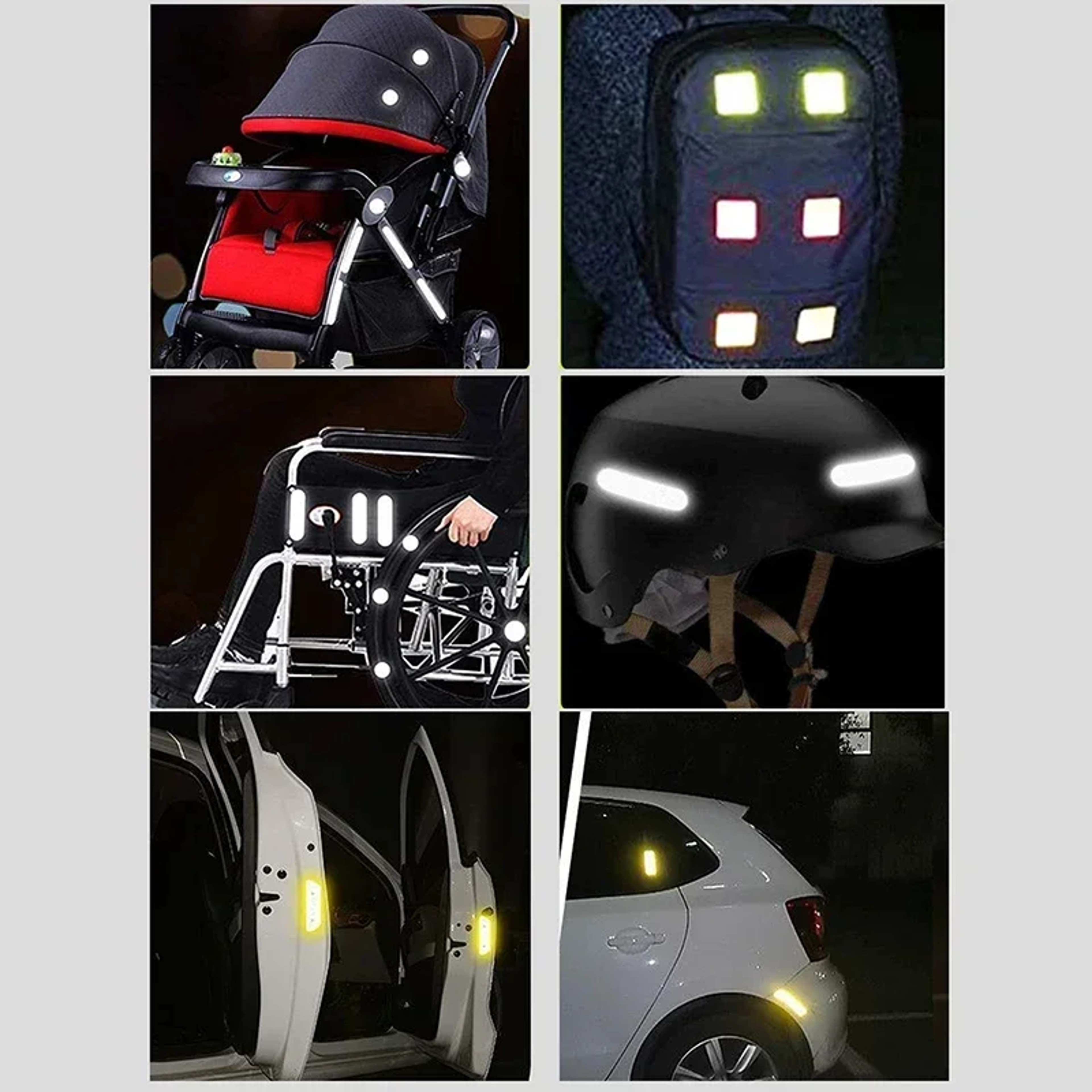 Baby Stroller Reflective Patch Waterproof Night Safety Warning Sticker Multifunction Anticollision  3