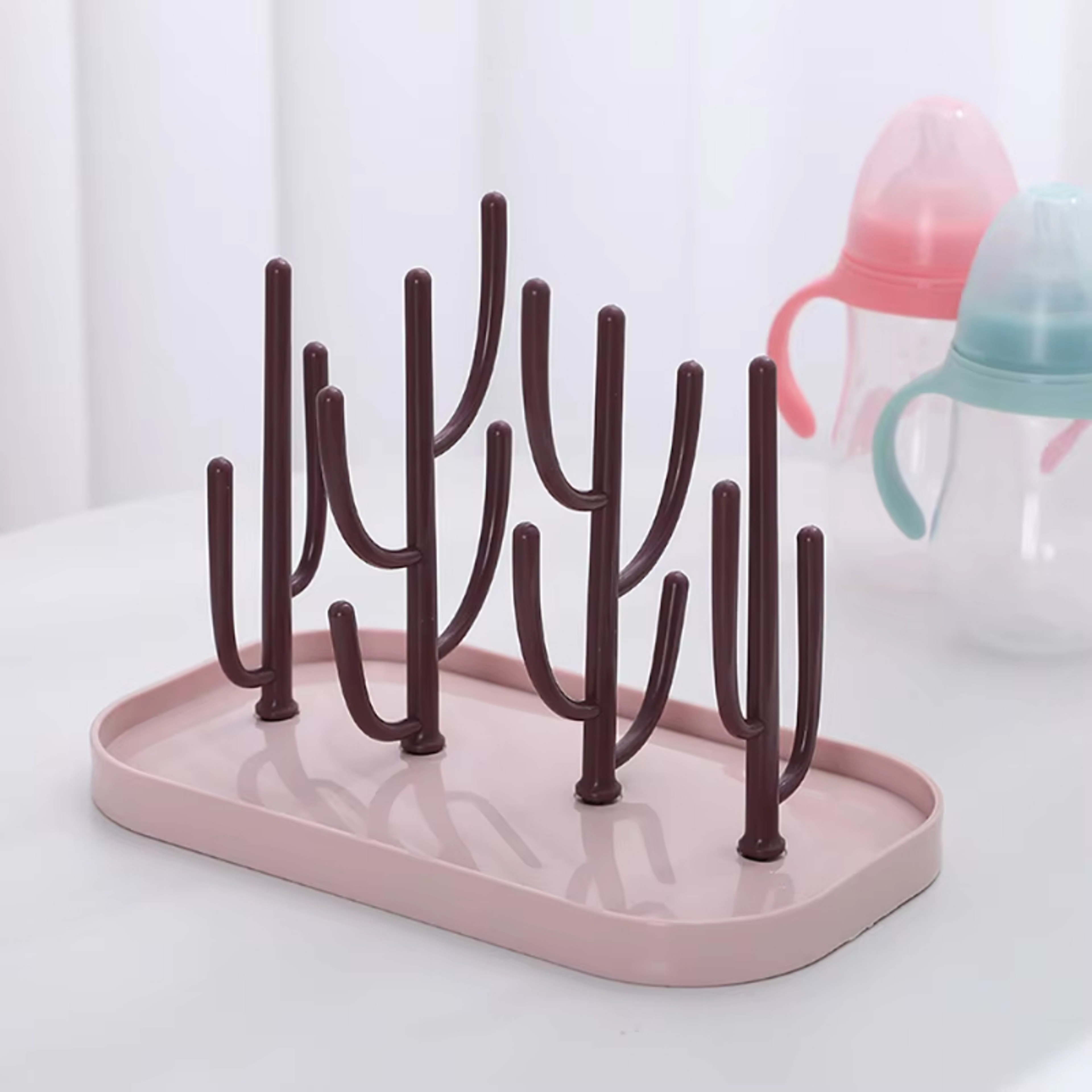 Baby Bottle Drain Drying Racks Blue Pink New Bottle Dry Rack Storage Cleaning Dryer Drainer – view 1