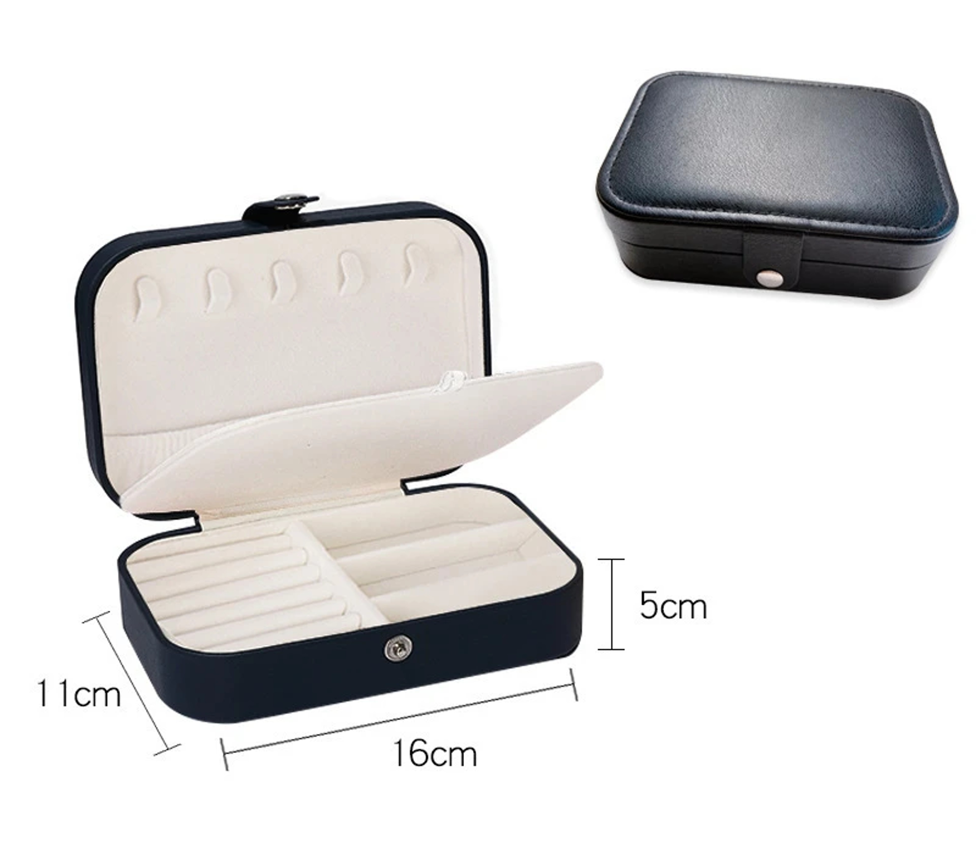 Leather Travel Jewelry Case Portable Jewelry Box Organizer Zipper Storage Jewelry Display Case 6