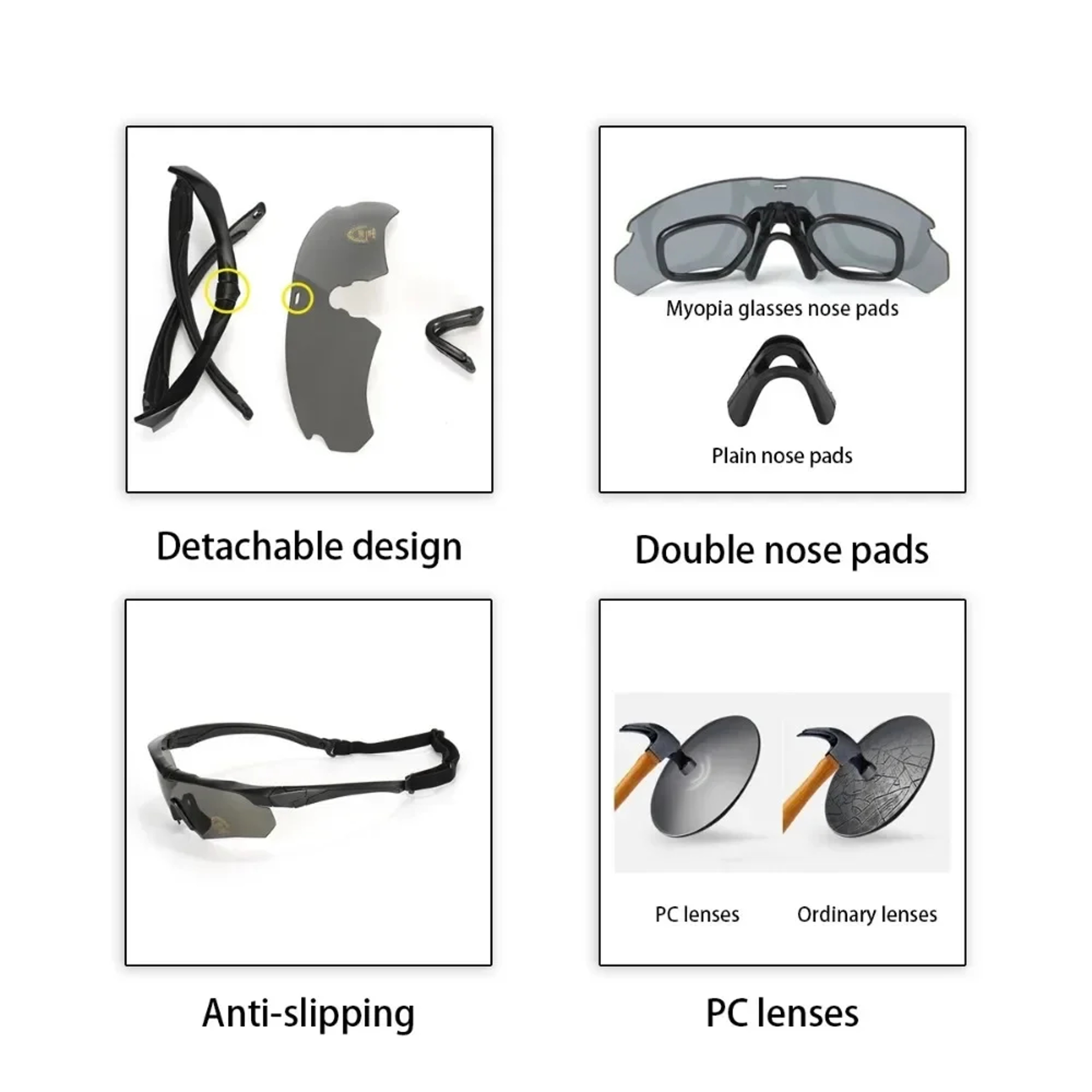 HD Lens Military Tactical Goggles Windproof Shooting Glasses For CS Airsoft Motocross Motorcycle Mo 3