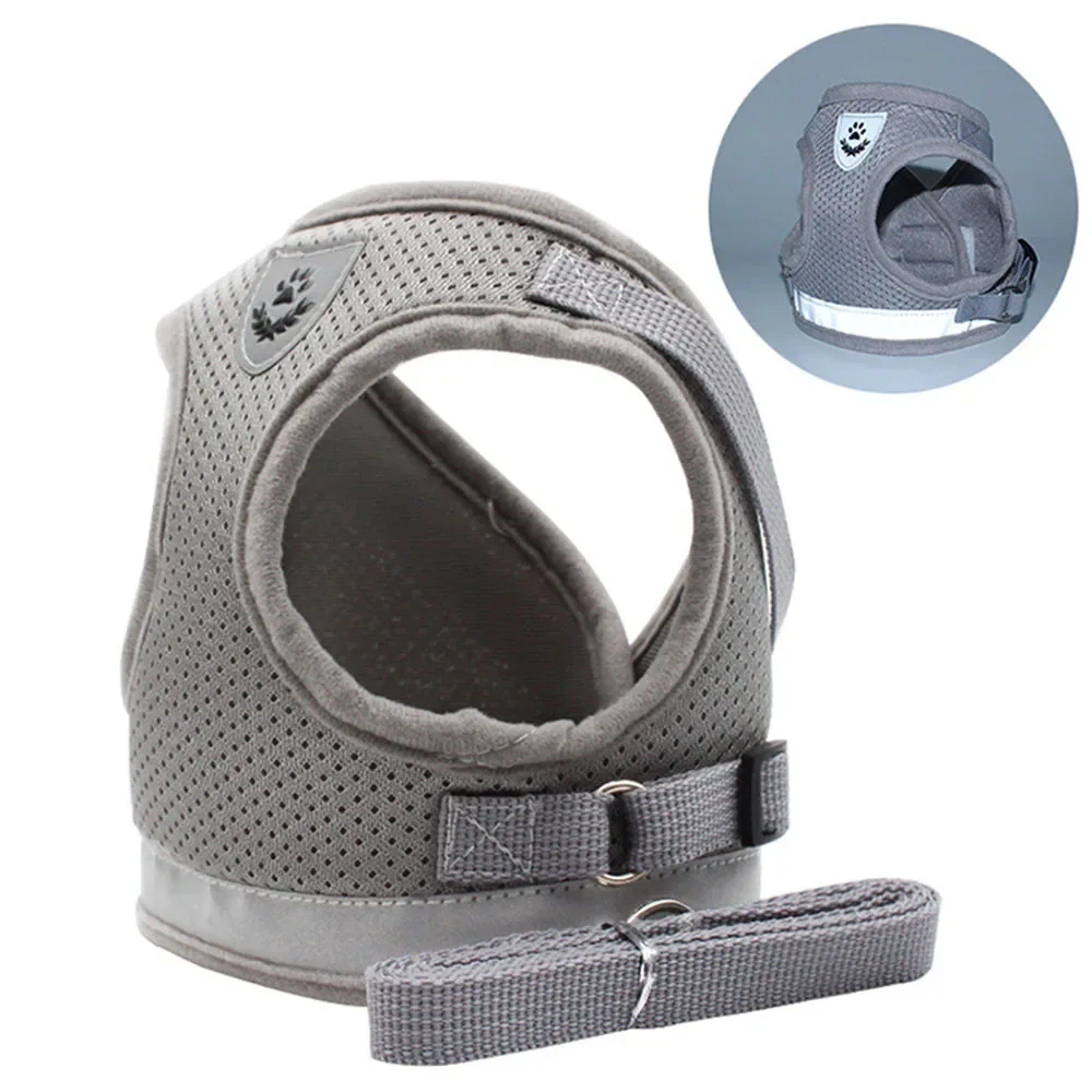 Reflective Adjustable Cat Harness Leash Set Mesh Vest Escape Proof Puppy Dog Collar For Small Dogs  5