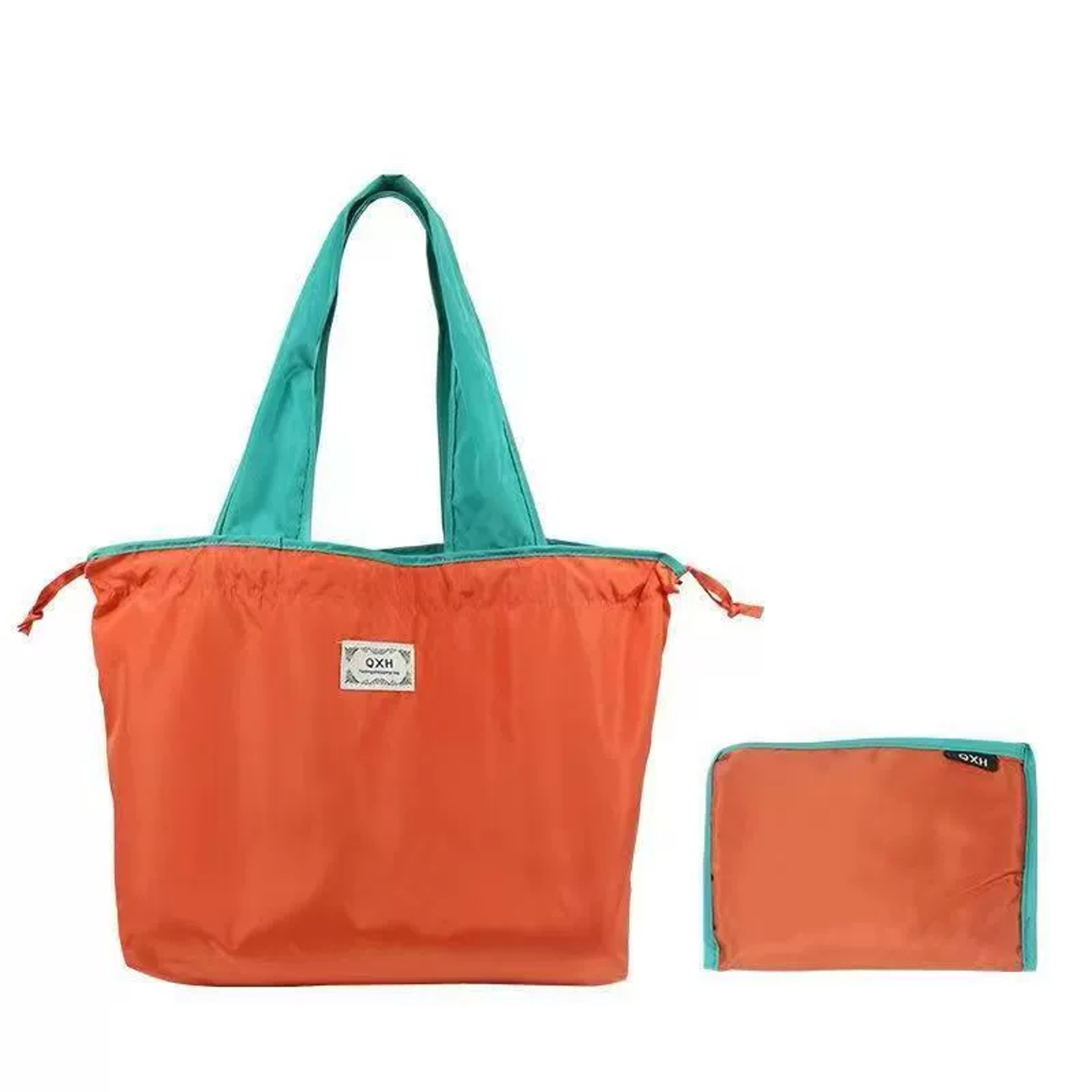 Large Capacity Foldable Shopping Bag EcoFriendly Womens Reusable Grocery Bag With Drawstring Closur 5