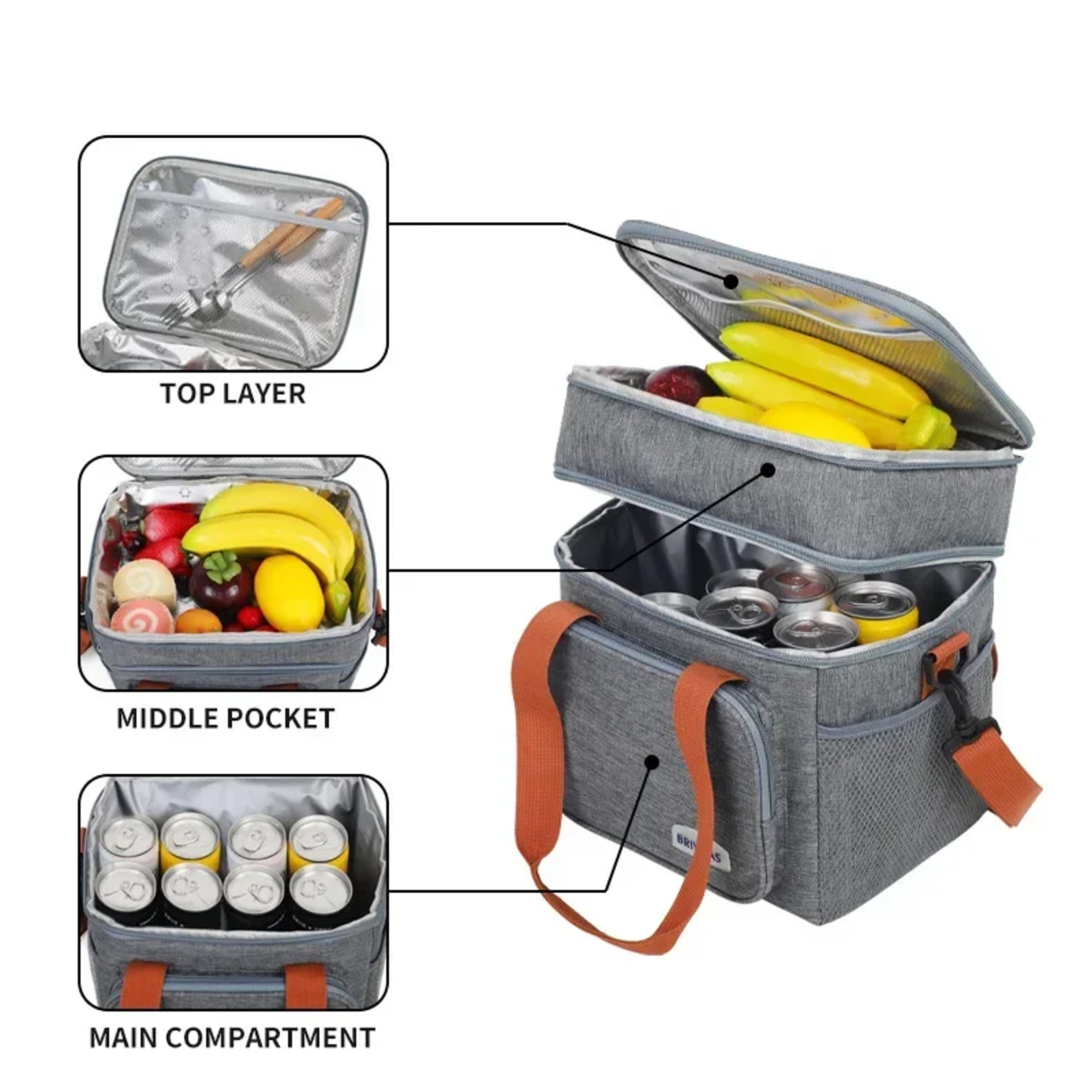 Portable Picnic Cooler Bag Durable Insulated Thermal Lunch Bag With Waterproof Shoulder Strap For O 1