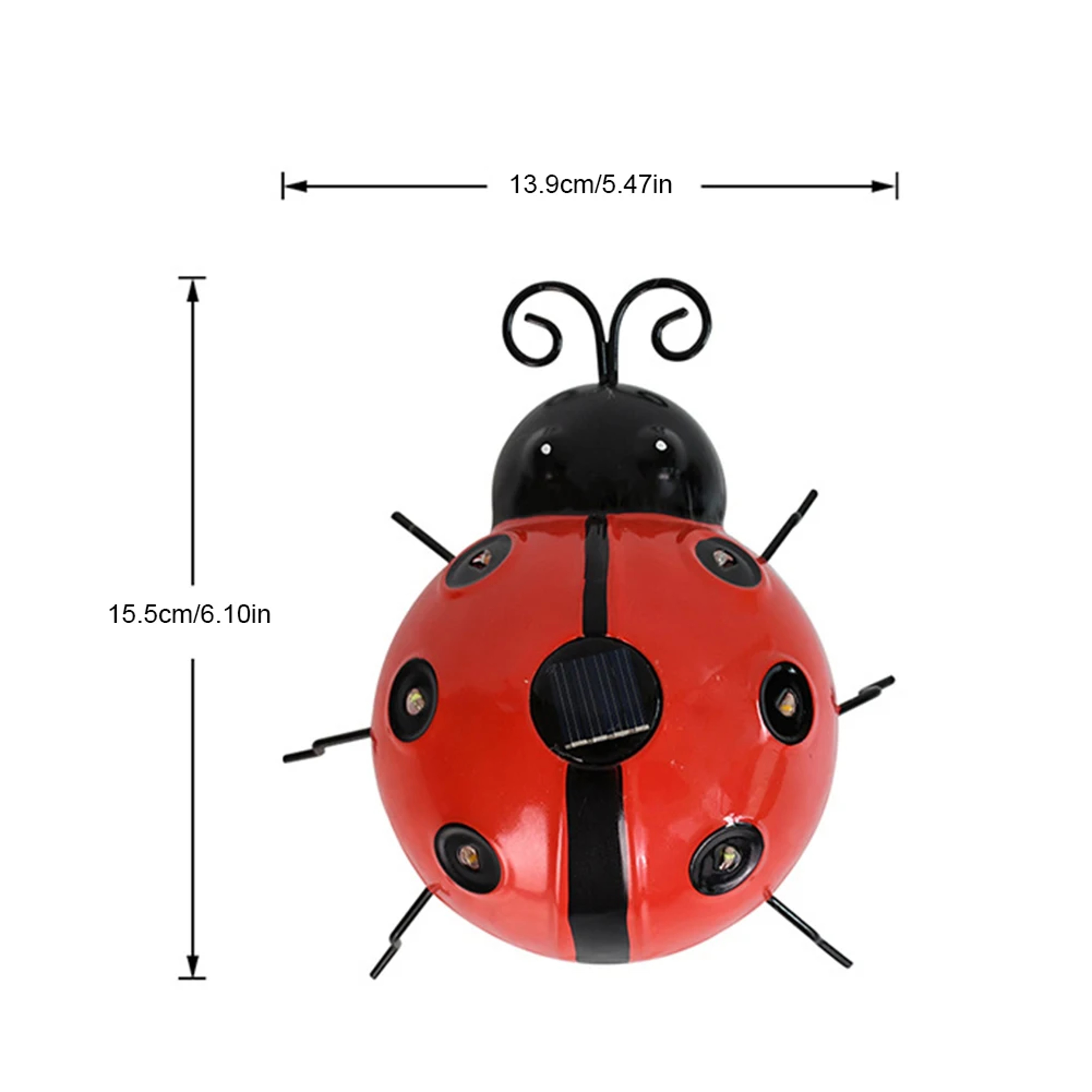 Metal Ladybug Solar Light Outdoor Hanging Beetle Ornament for Front Porch Backyard Decoration – view 5