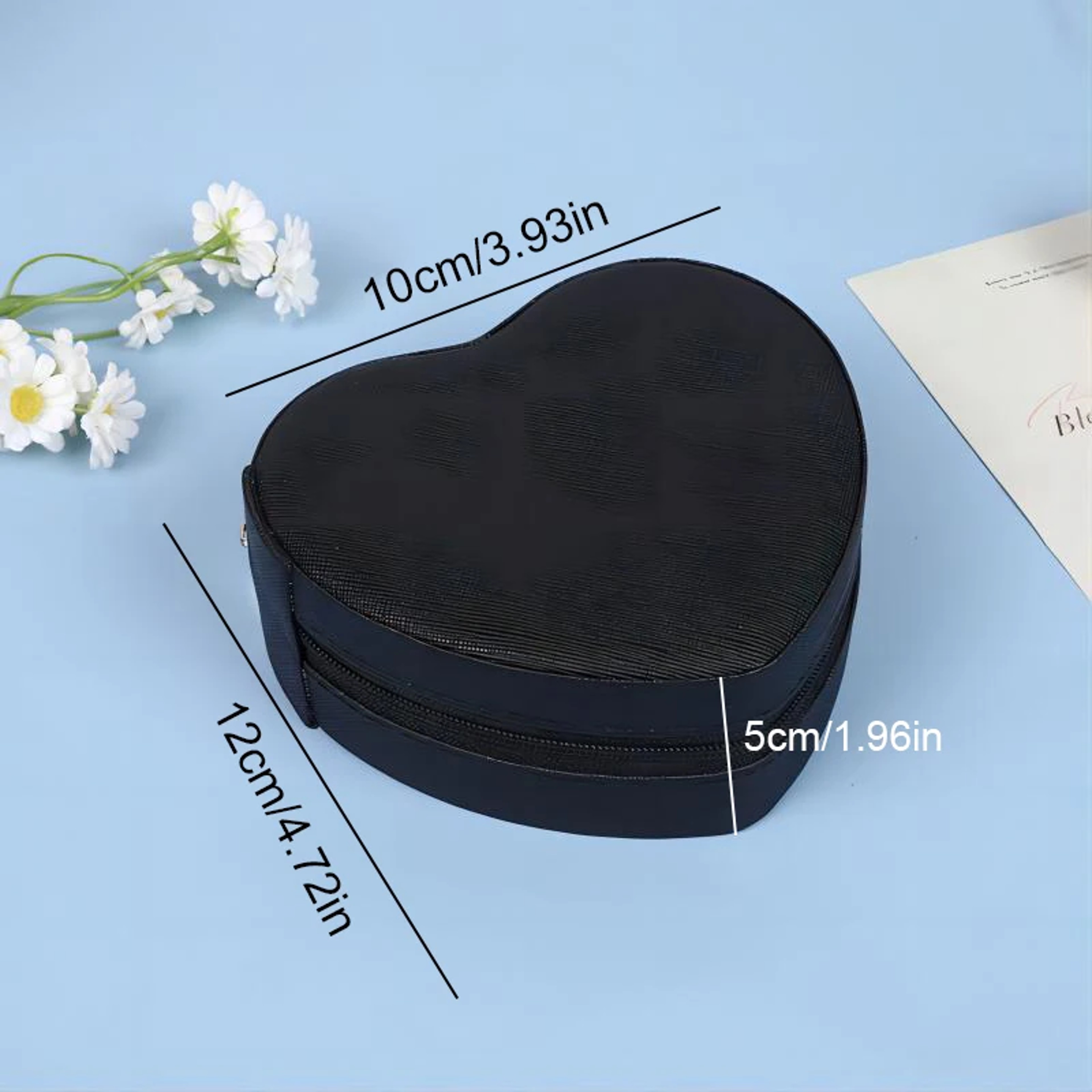 Portable Heart Shaped Jewelry Organizer Box Necklace Pendant Ring Earrings Travel Storage Case 5