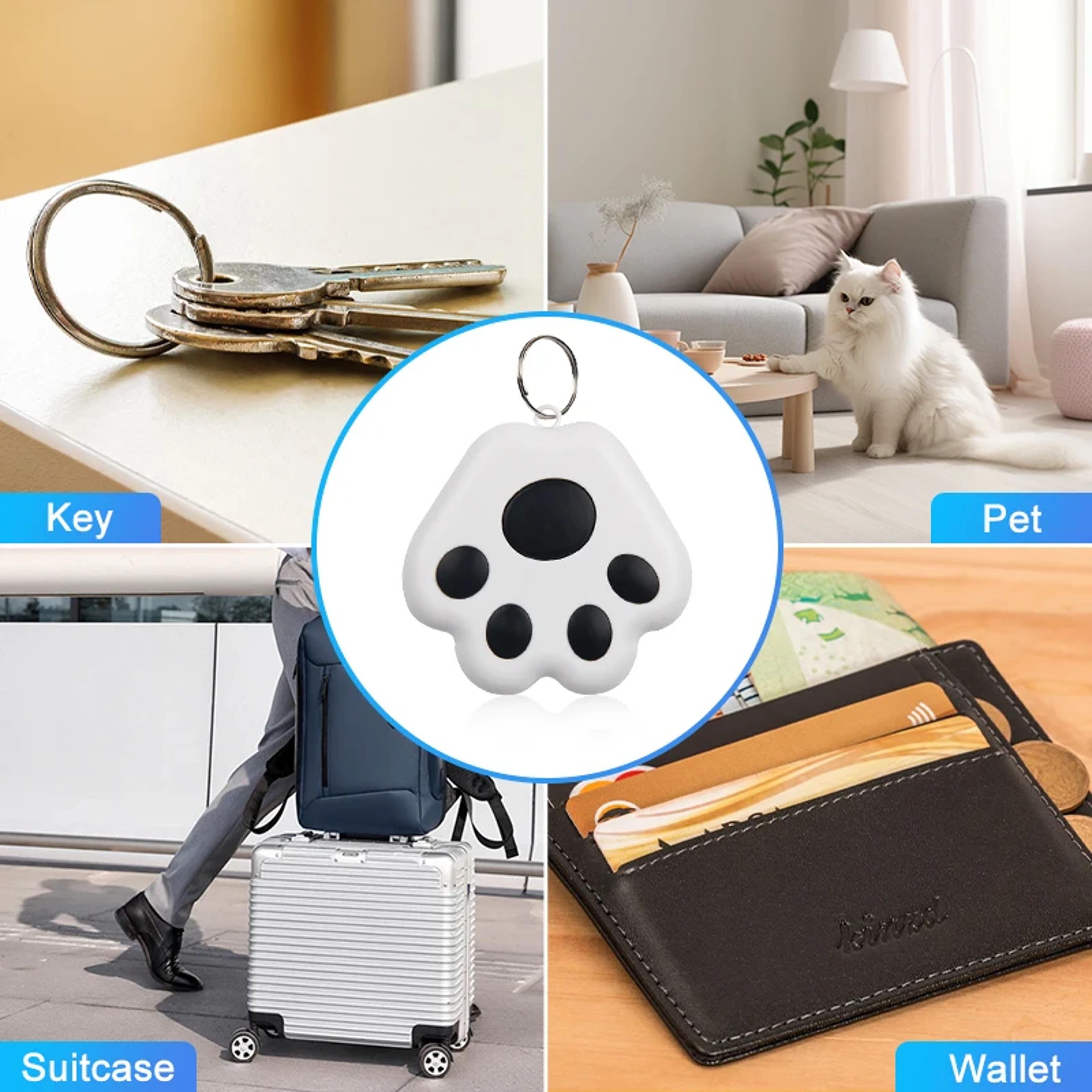 Smart Mini GPS Tracker Device For Keys Kids Bag Pet Dog Cat Bluetooth Anti Lost Finder 1