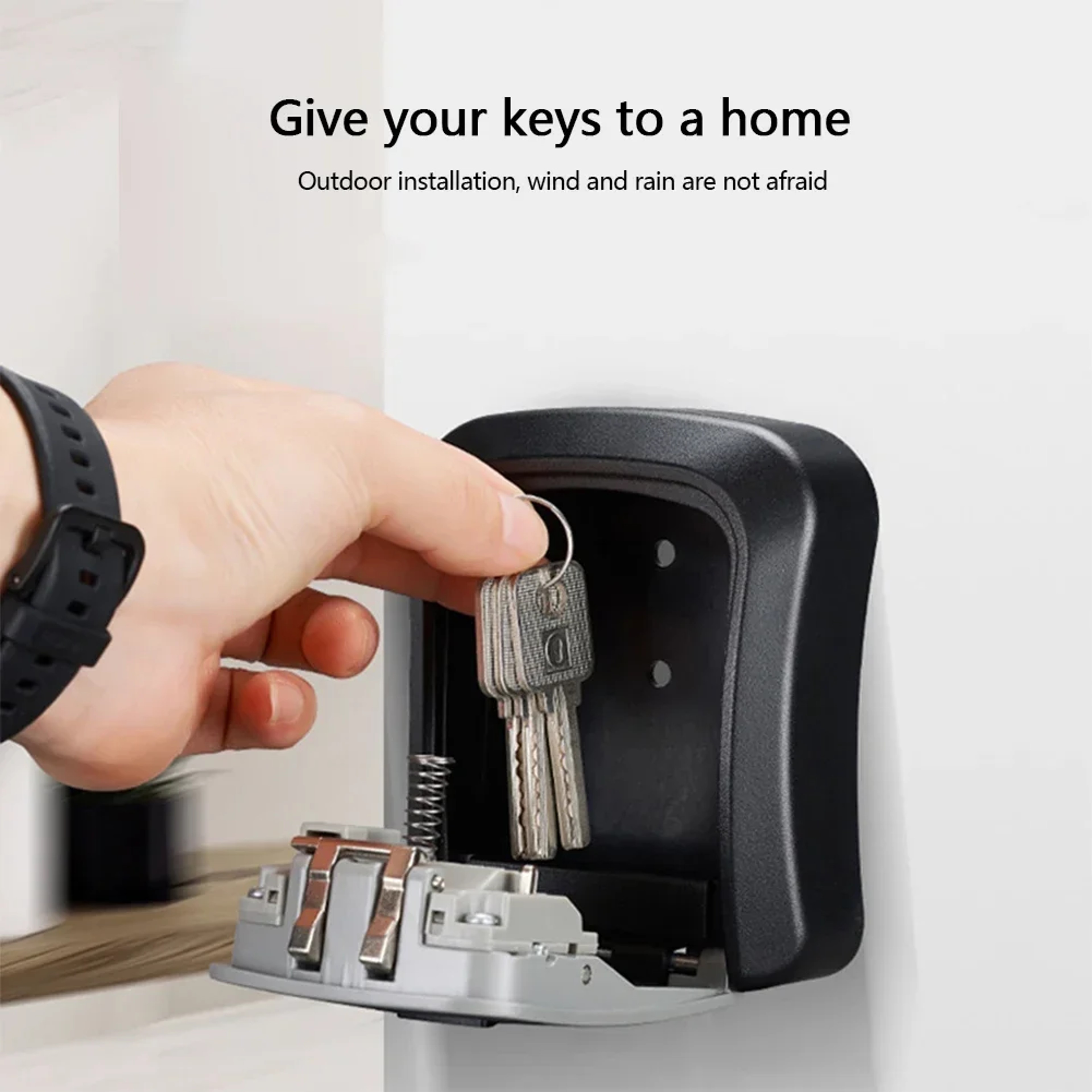 Wall Mounted Password Key Box Secure Durable Anti Theft Home Storage Management 0
