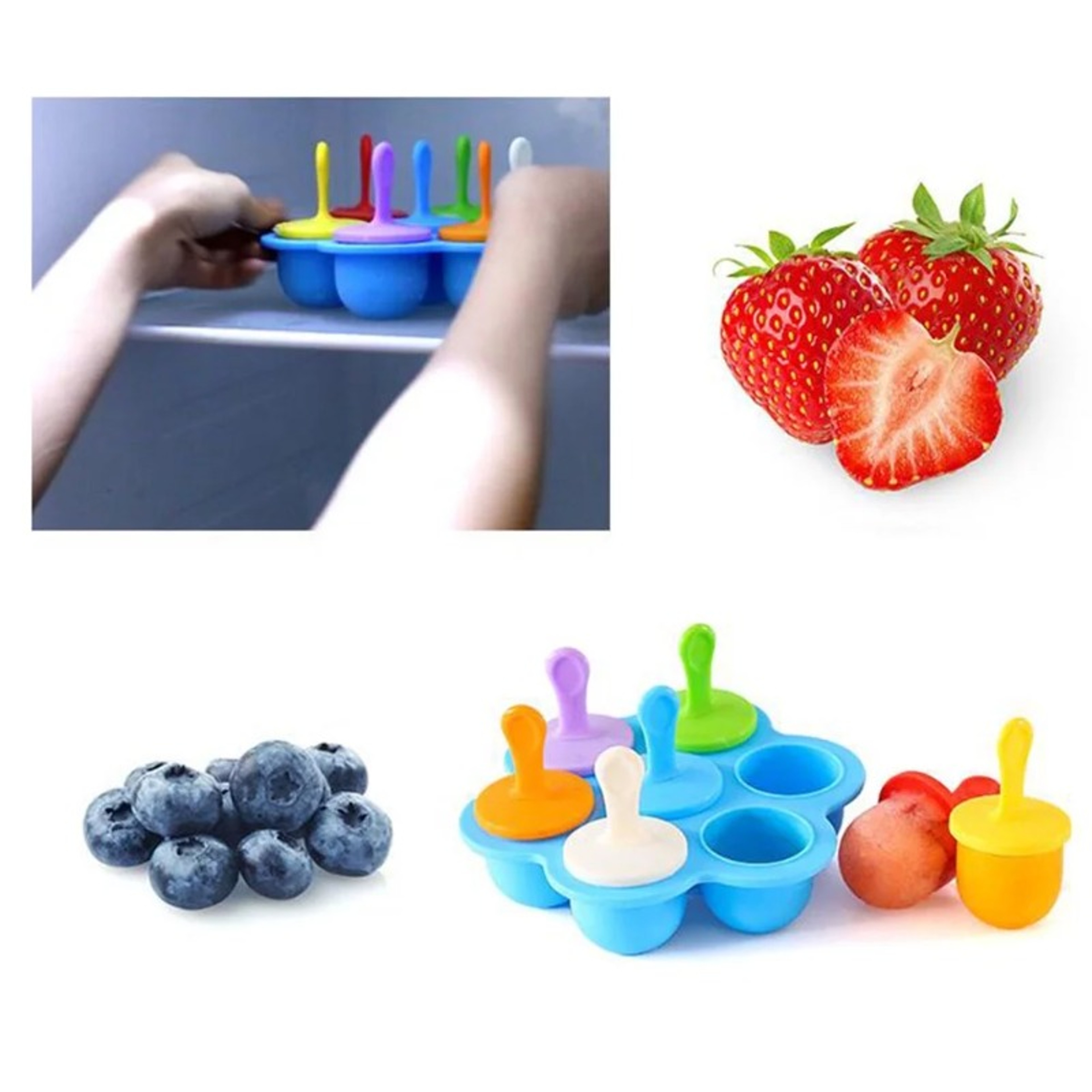 Reusable Ice Cream Mold Silicone Popsicle Tray Non Stick Ice Cube Tray Homemade Food For Kids Mini  1