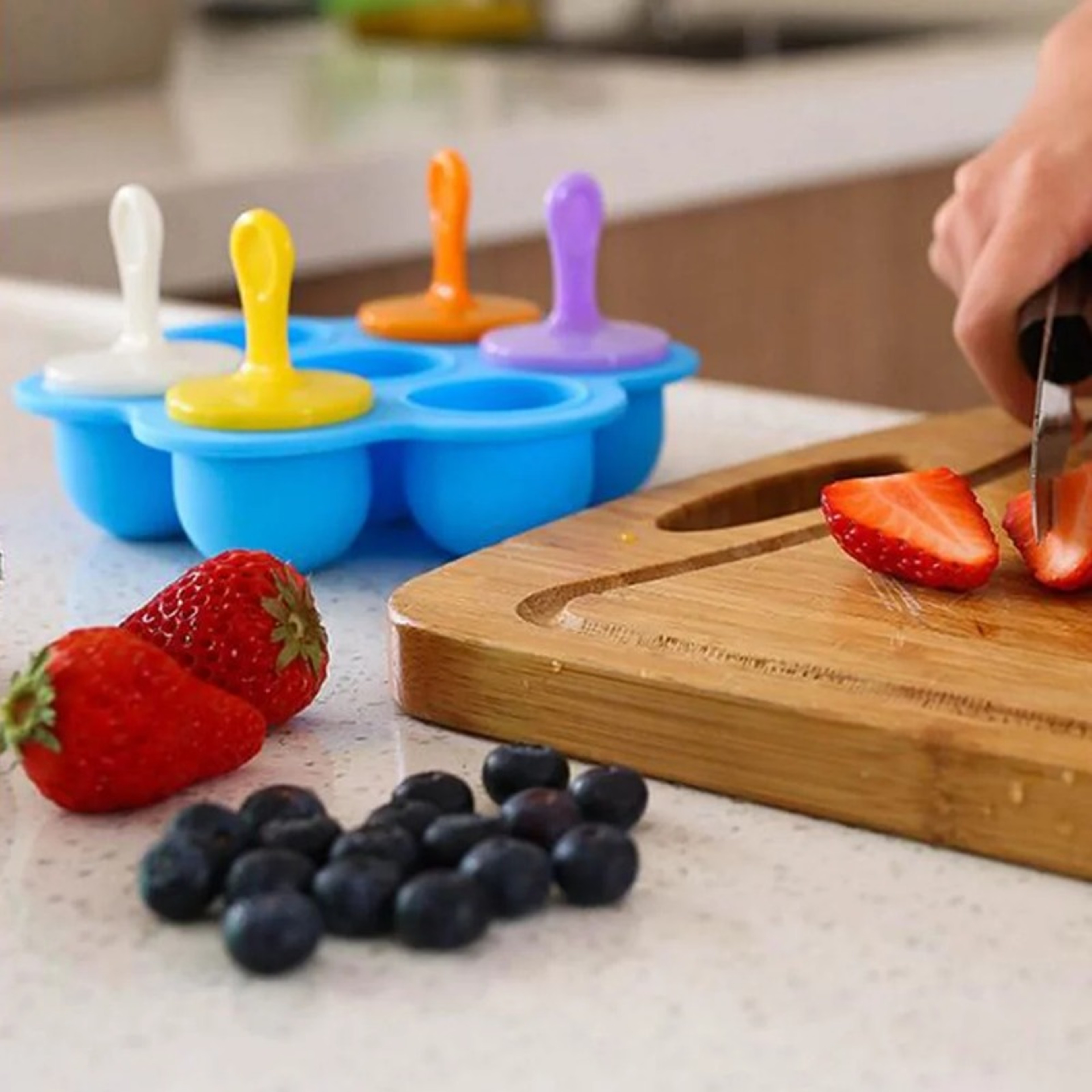 Reusable Ice Cream Mold Silicone Popsicle Tray Non Stick Ice Cube Tray Homemade Food For Kids Mini  2
