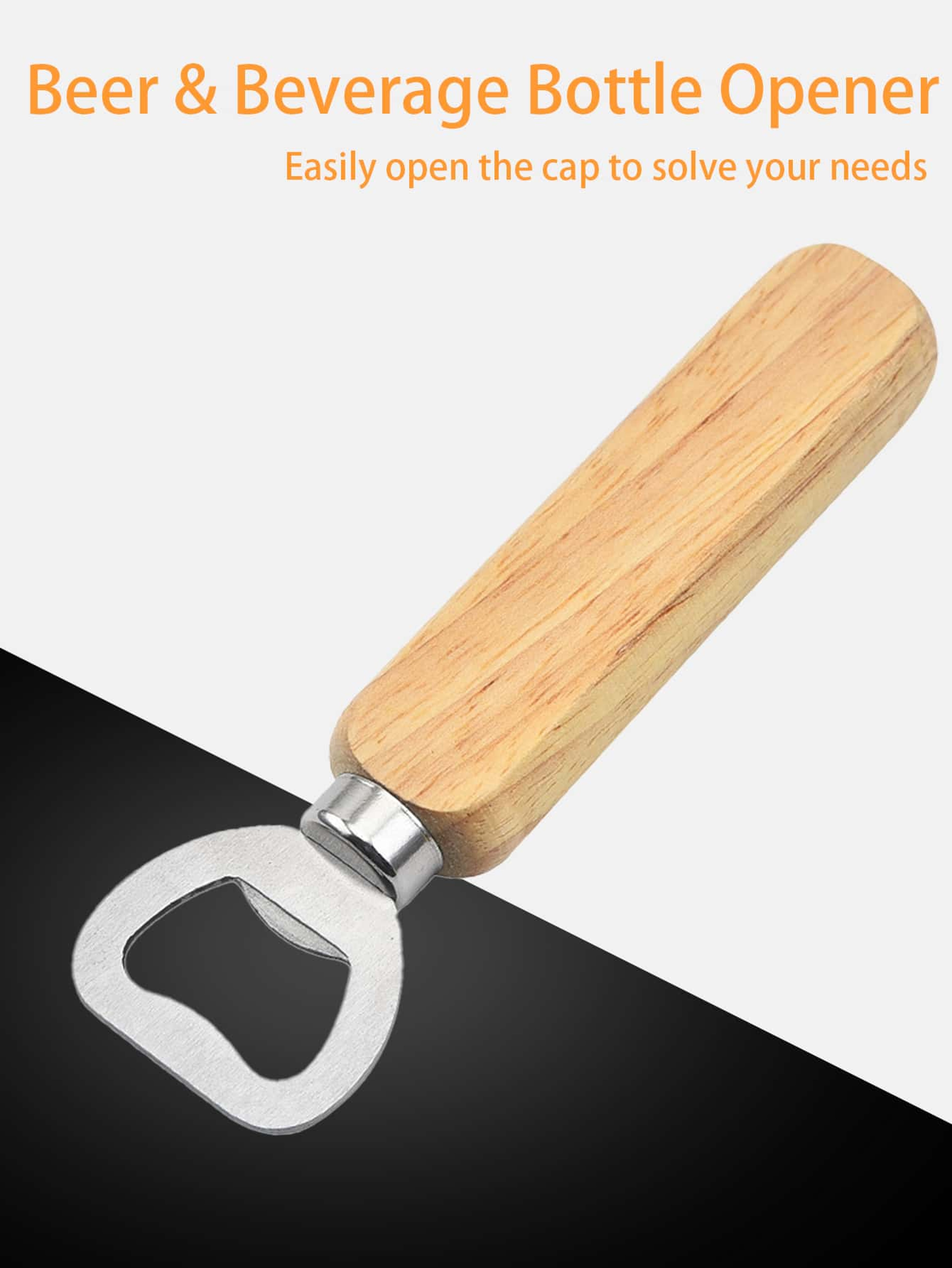 Bartender Bottle Openers With Wood Handle Beer Soft Drinks Bottle Opener For Home And Restaurant 1