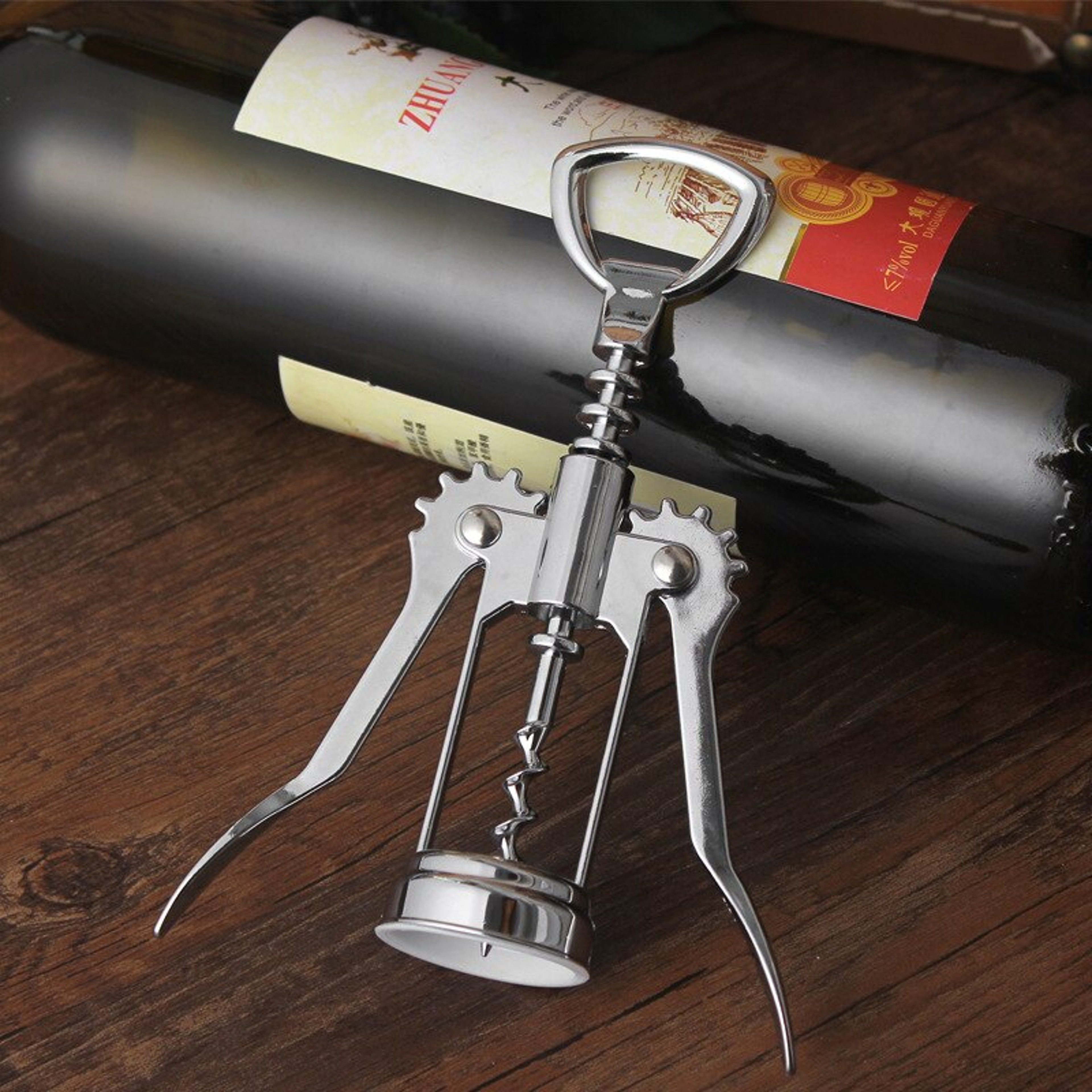 Multifunctional Wine Opener Premium Winged Corkscrew Bottle Opener Zinc Alloy Cork Remover 0