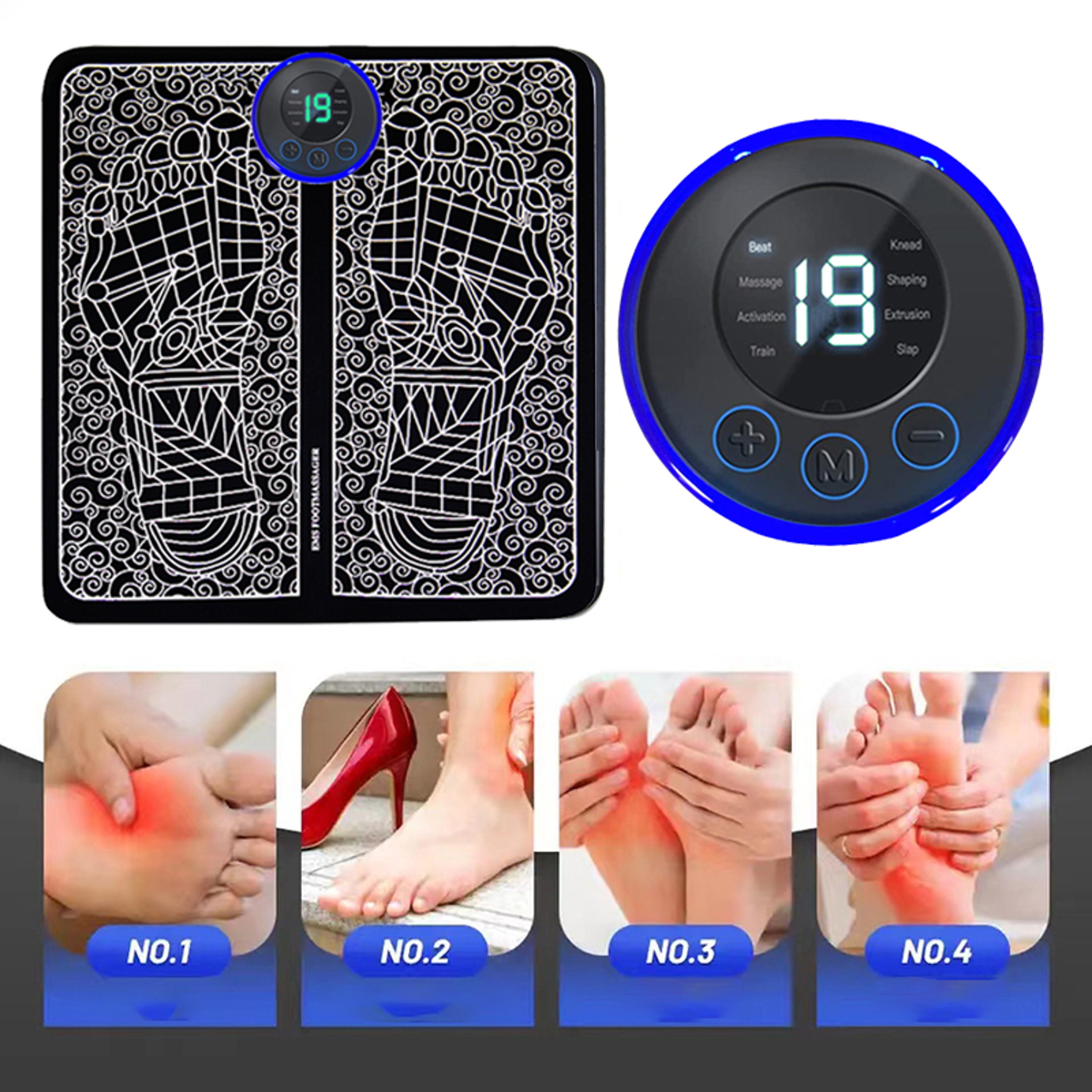 Muscle Relaxation Electric Foot Massager Pad For Fitness Trainer Outdoor Sport Home Use 3