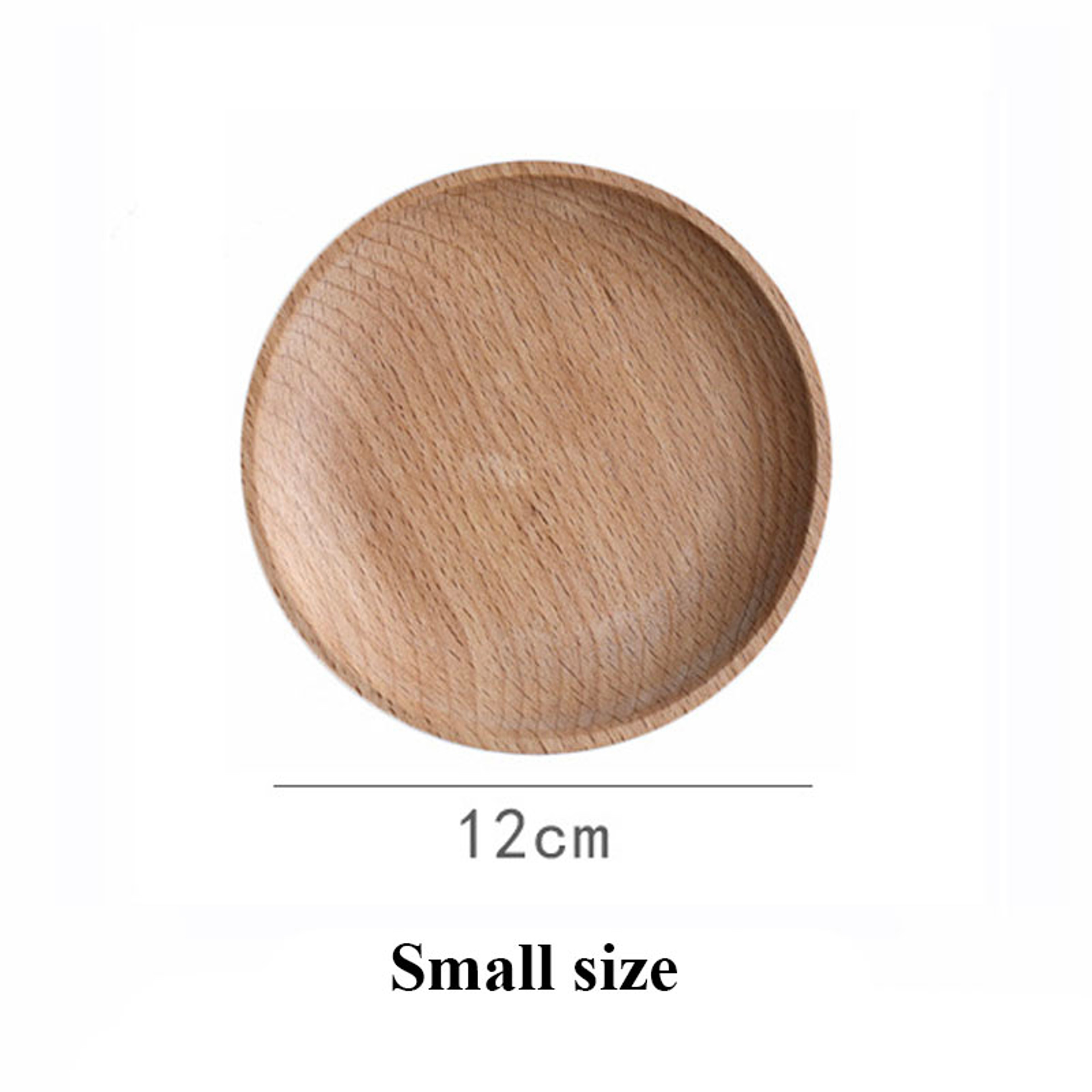 Wooden Eating Plate for Food, Fruit, Unfinished Round Beech Wood Serving Platter, Dinnerware – view 6