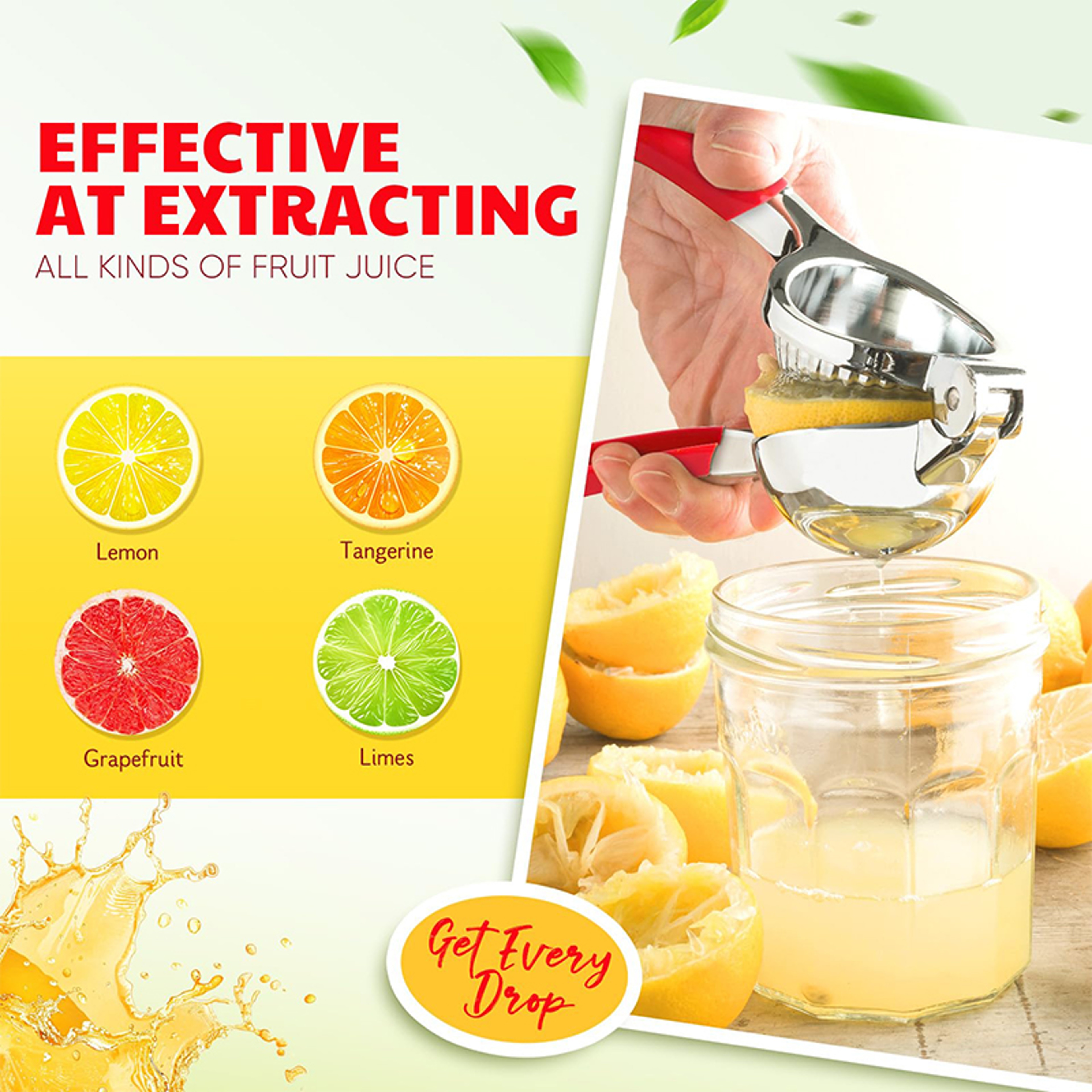 Heavy Duty Manual Stainless Steel Juicer ExtraLarge Size Lemon Squeezer Hand Press Citrus Squeezer 3