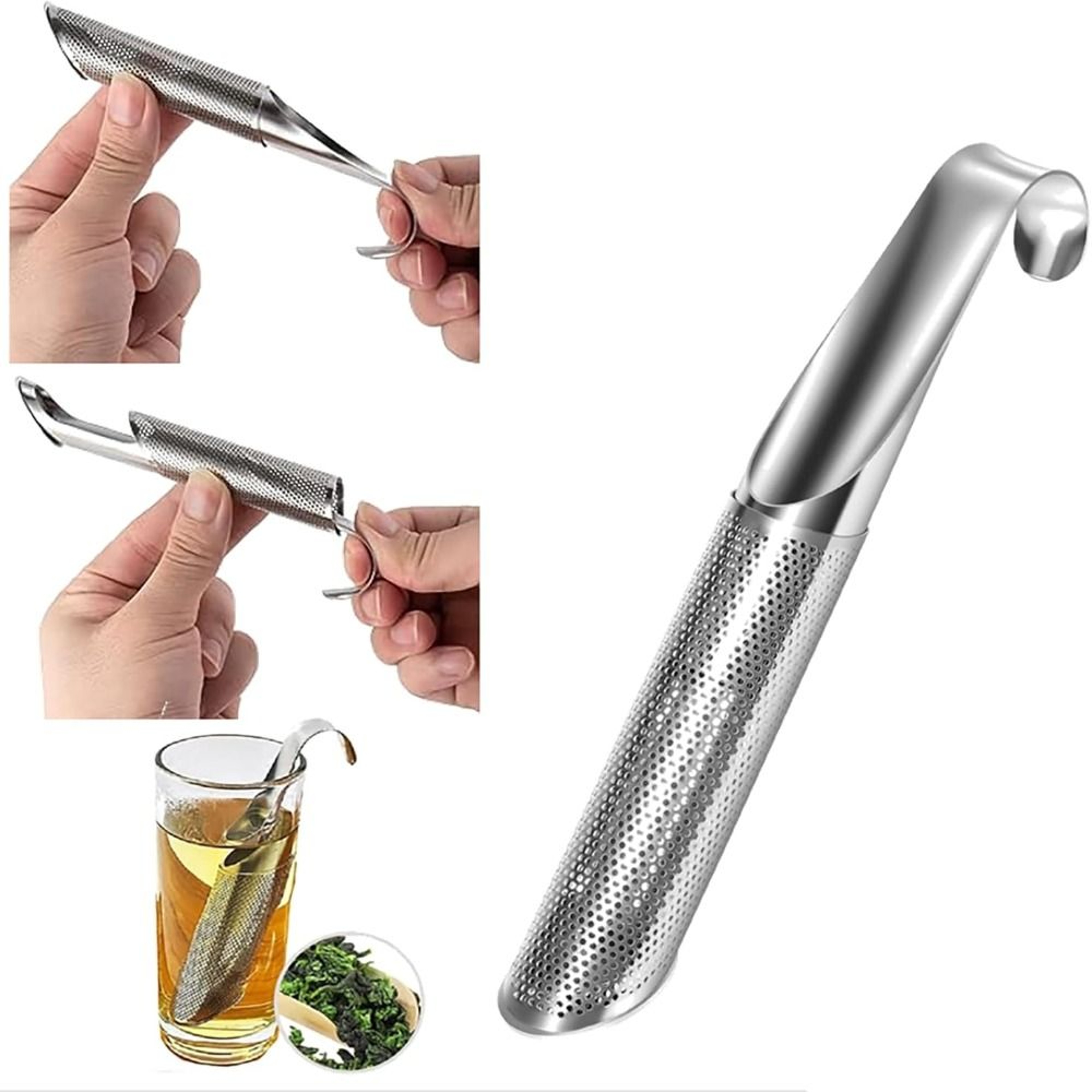 Durable Mesh Strainer Stainless Steel Tea Diffuser With Hanging Hook Handle Portable Loose Leaf Tea 0