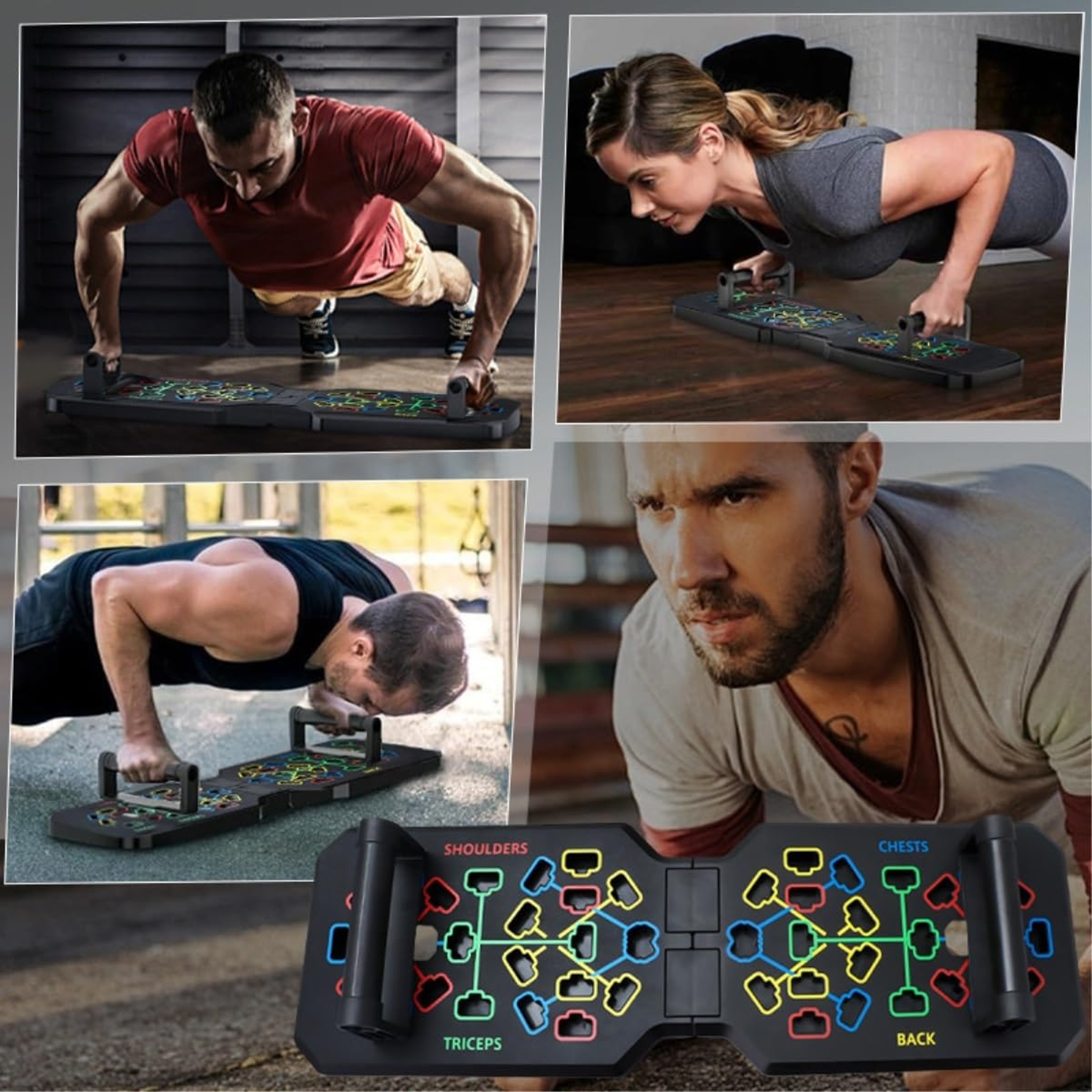 Foldable Fitness Equipment With Handles For Chest Abdomen Arms And Back Training Portable Multifunc 2