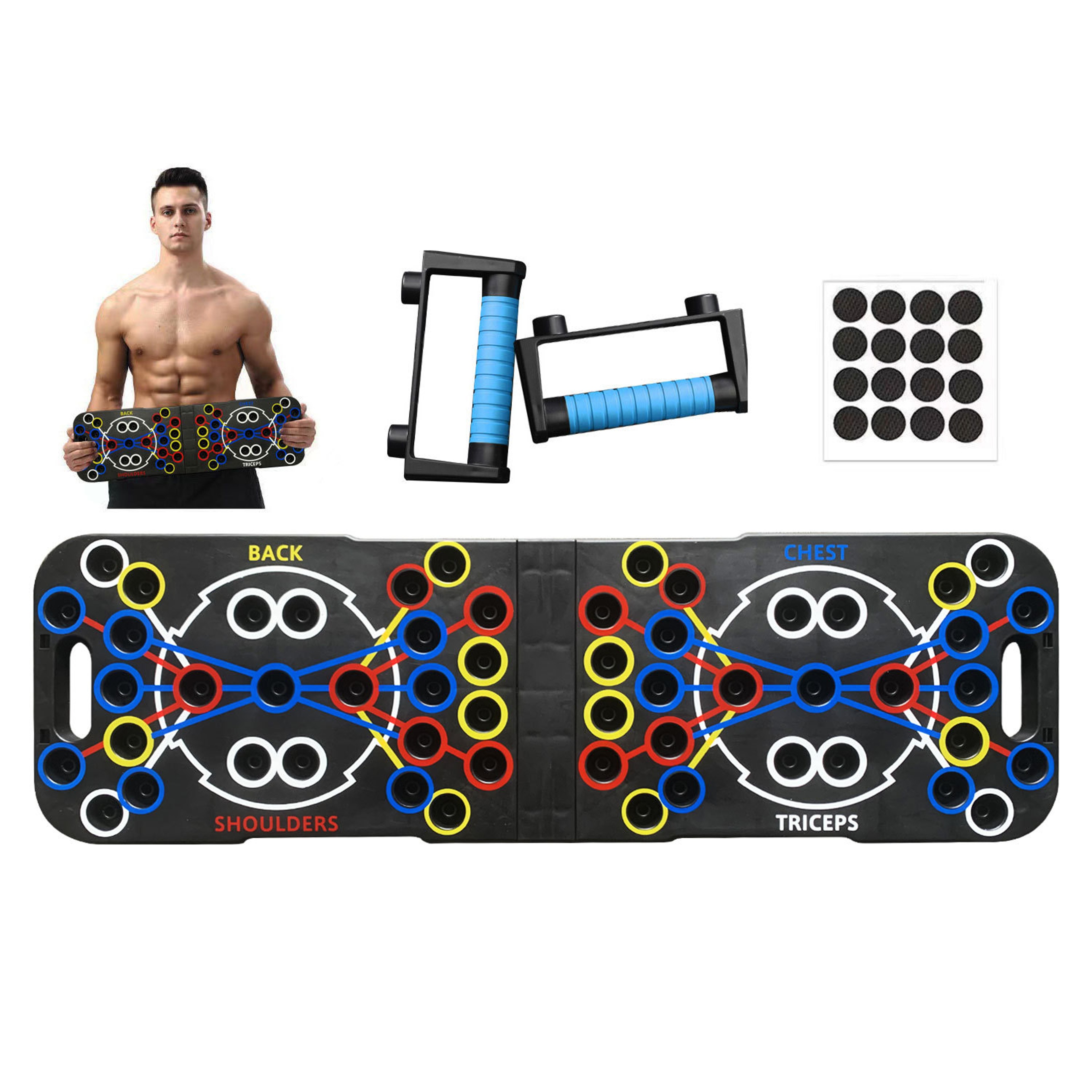 Foldable Fitness Equipment With Handles For Chest Abdomen Arms And Back Training Portable Multifunc 7