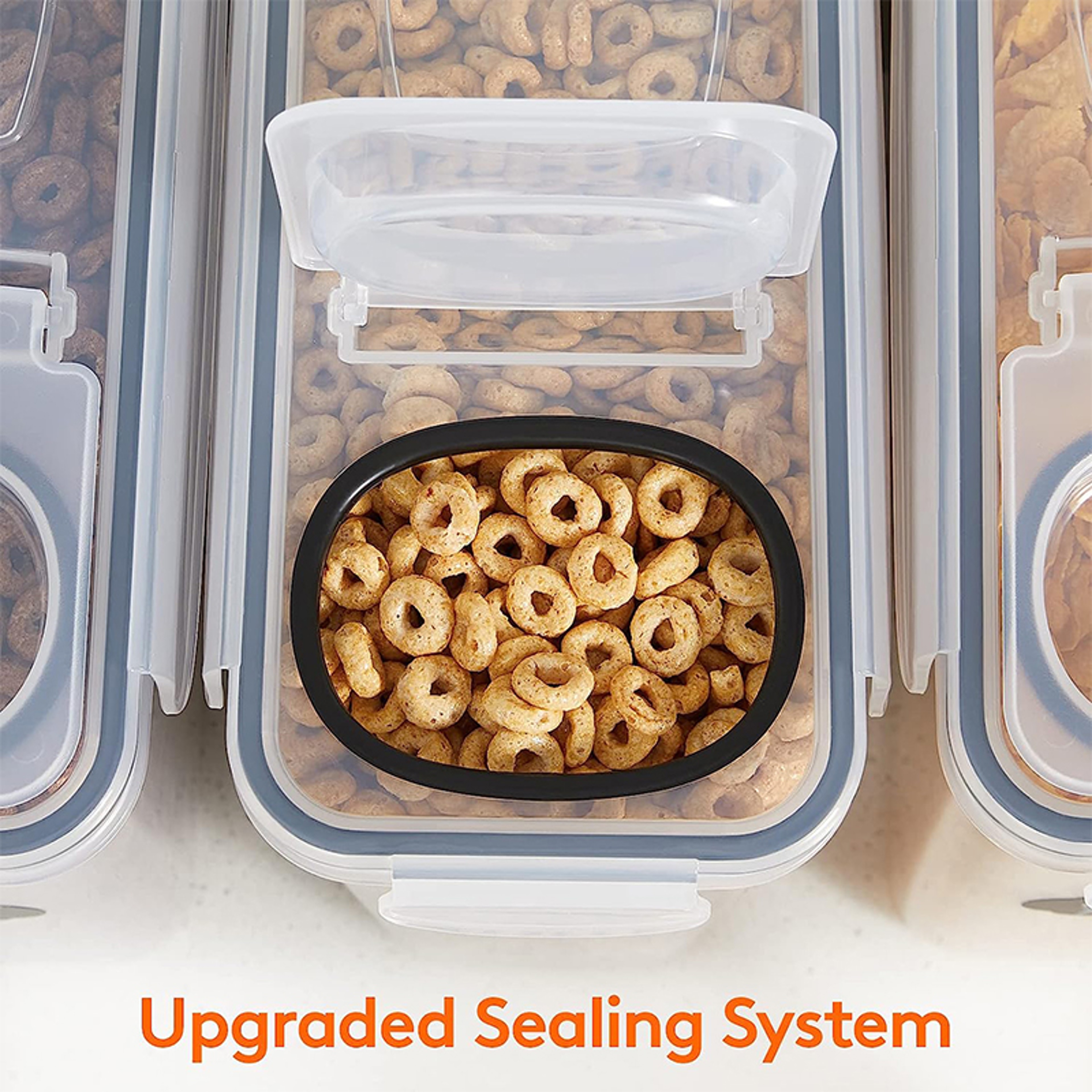 Airtight Cereal Storage Containers With Lids Moistureproof Food Tank Kitchen Organization Box With  3