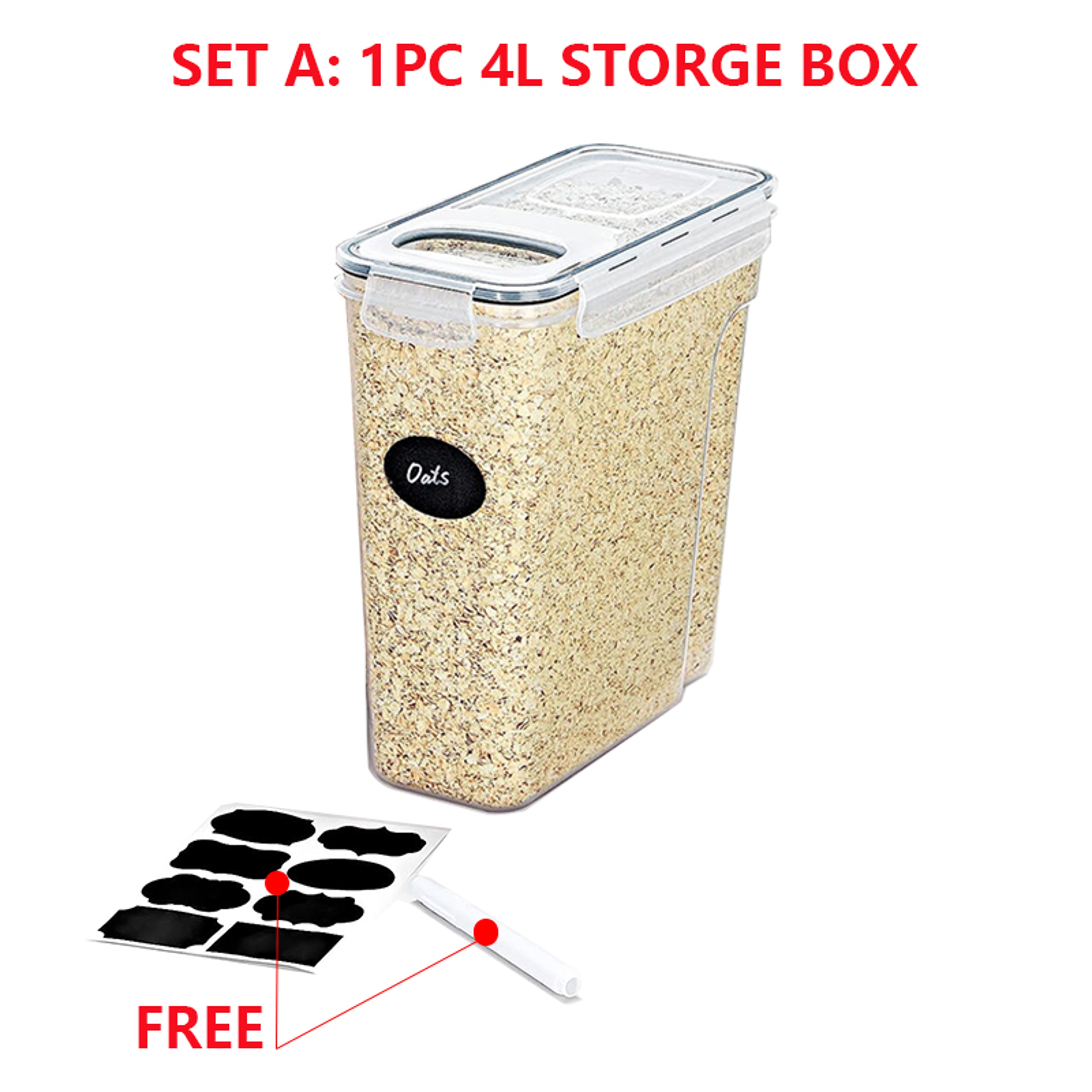 Airtight Cereal Storage Containers With Lids Moistureproof Food Tank Kitchen Organization Box With  6