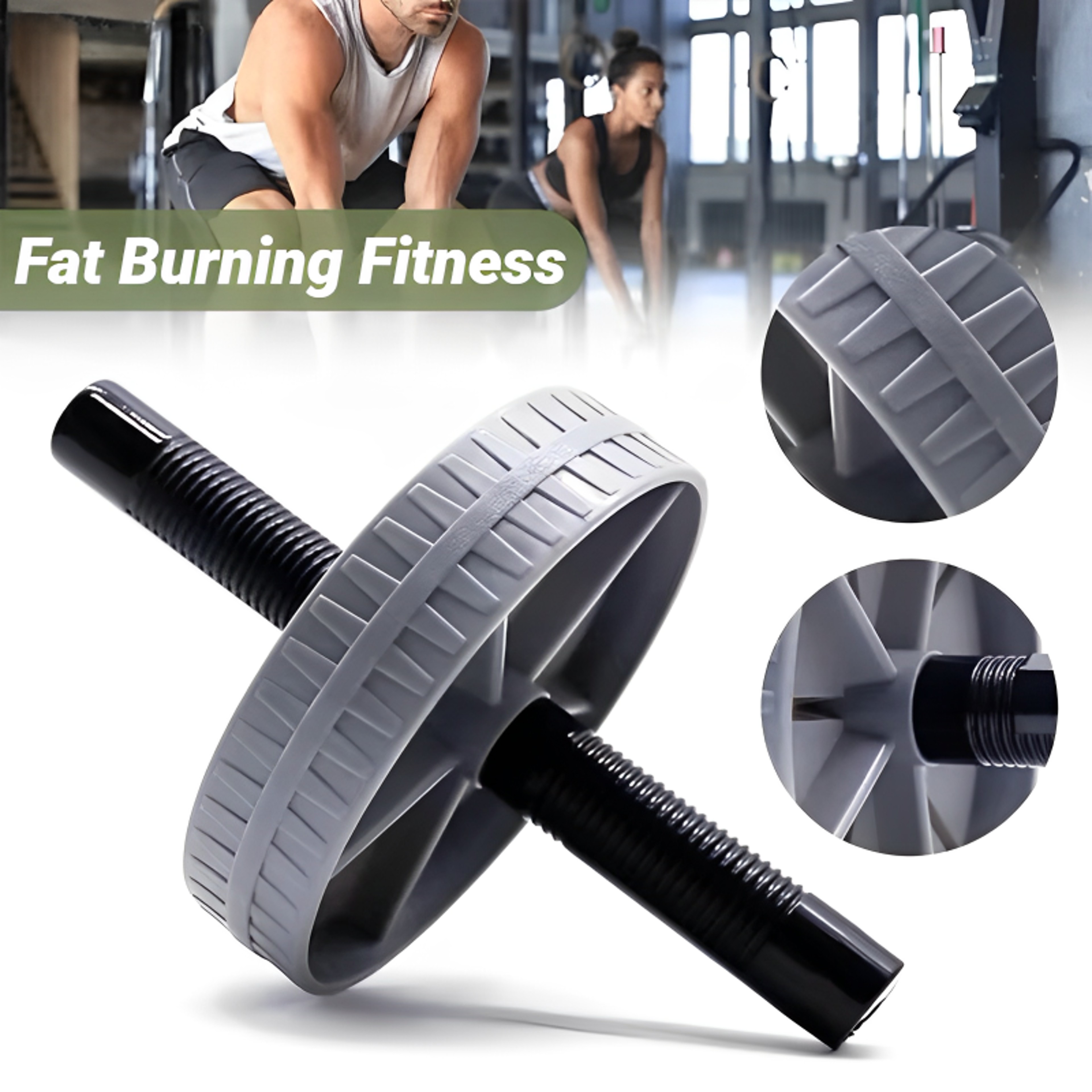 Silent Abdominal Wheel Non-slip Roller for Muscle Strengthening Fitness Training Strong Load Bearing Home Use Exercise – view 1