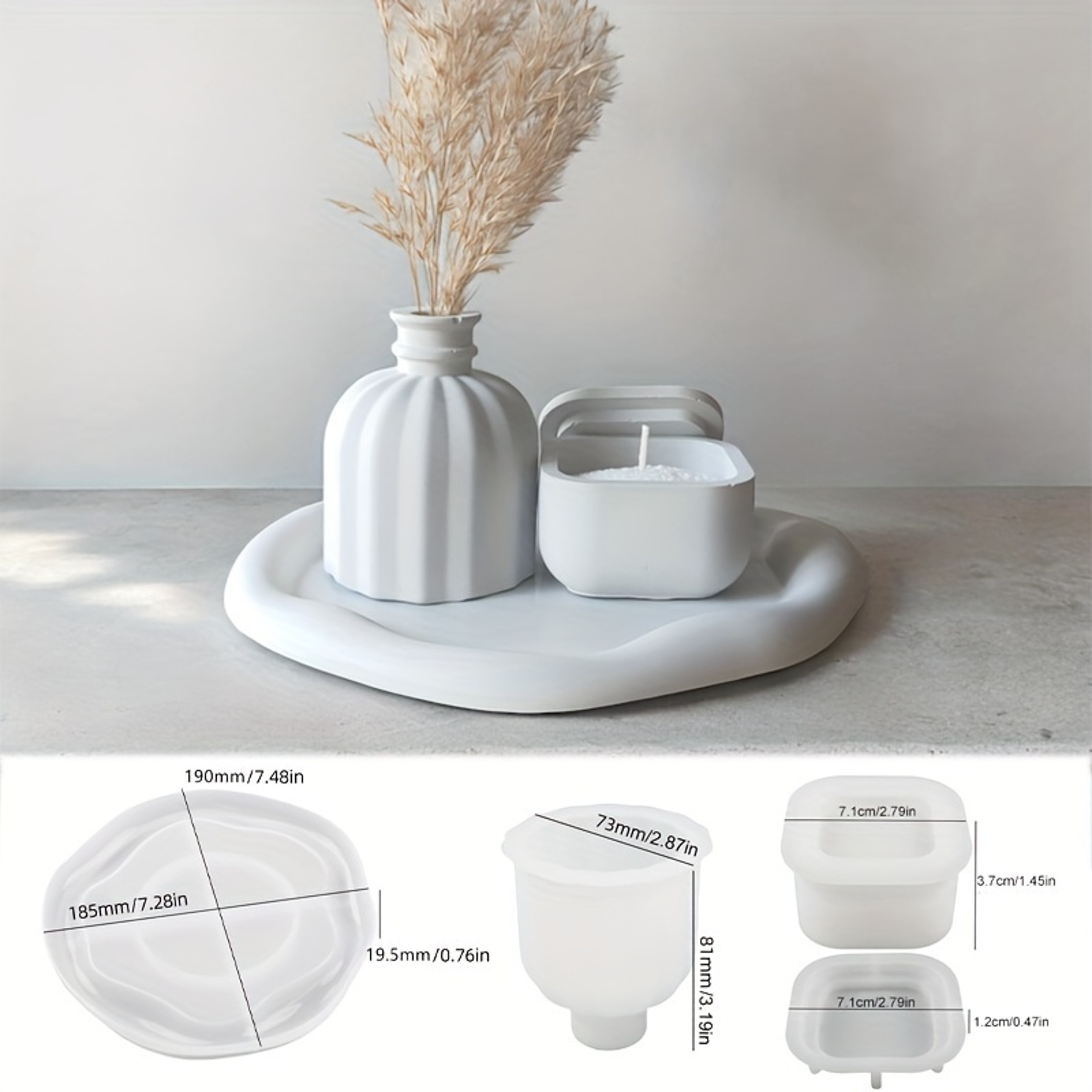 DIY Epoxy Resin Molds Silicone Storage Molds For Concrete Cement Plaster Candle Holder Crafts Home  0