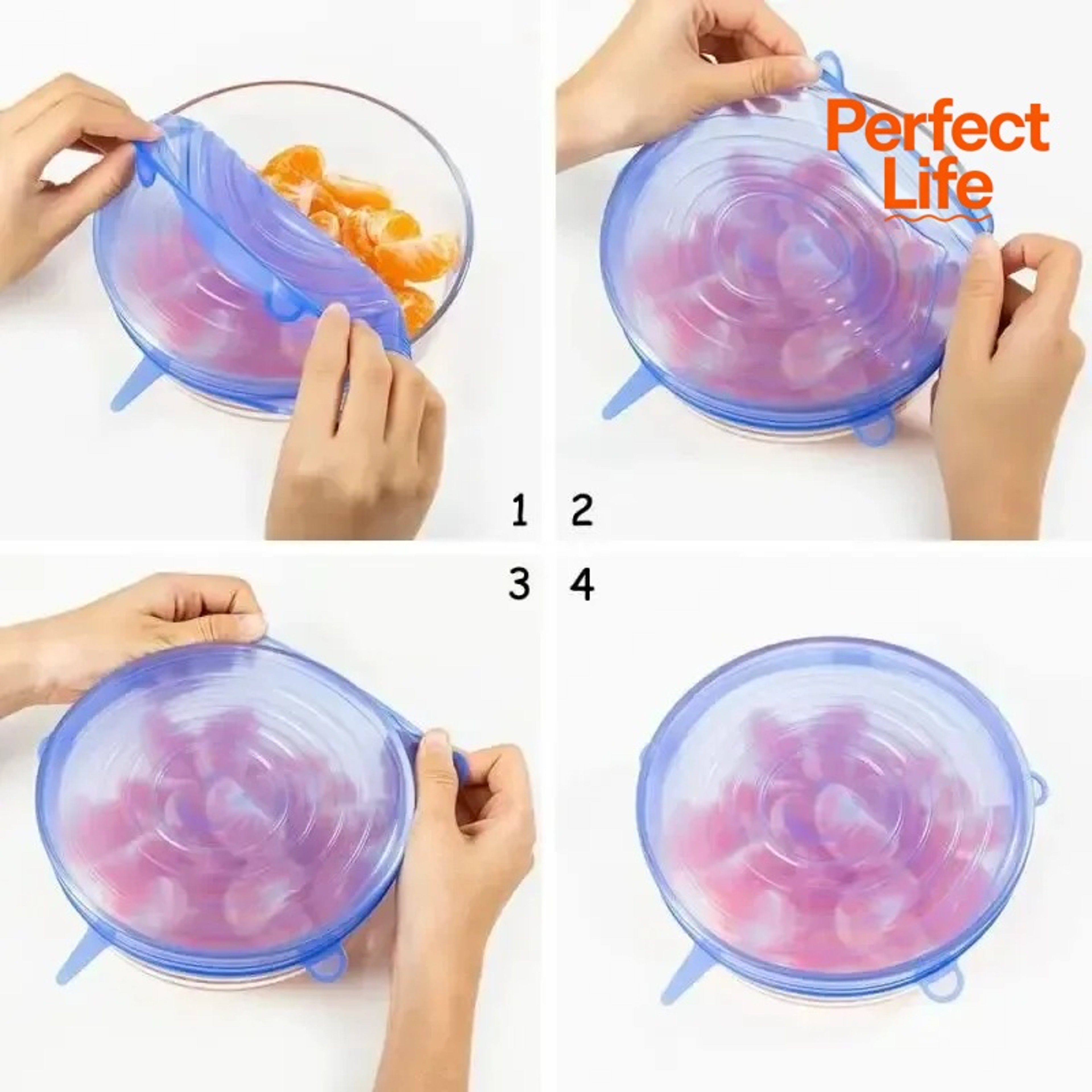 Reusable Silicone Stretch Lids Set For Food Storage Fresh Keeping Covers For Bowls And Containers 4