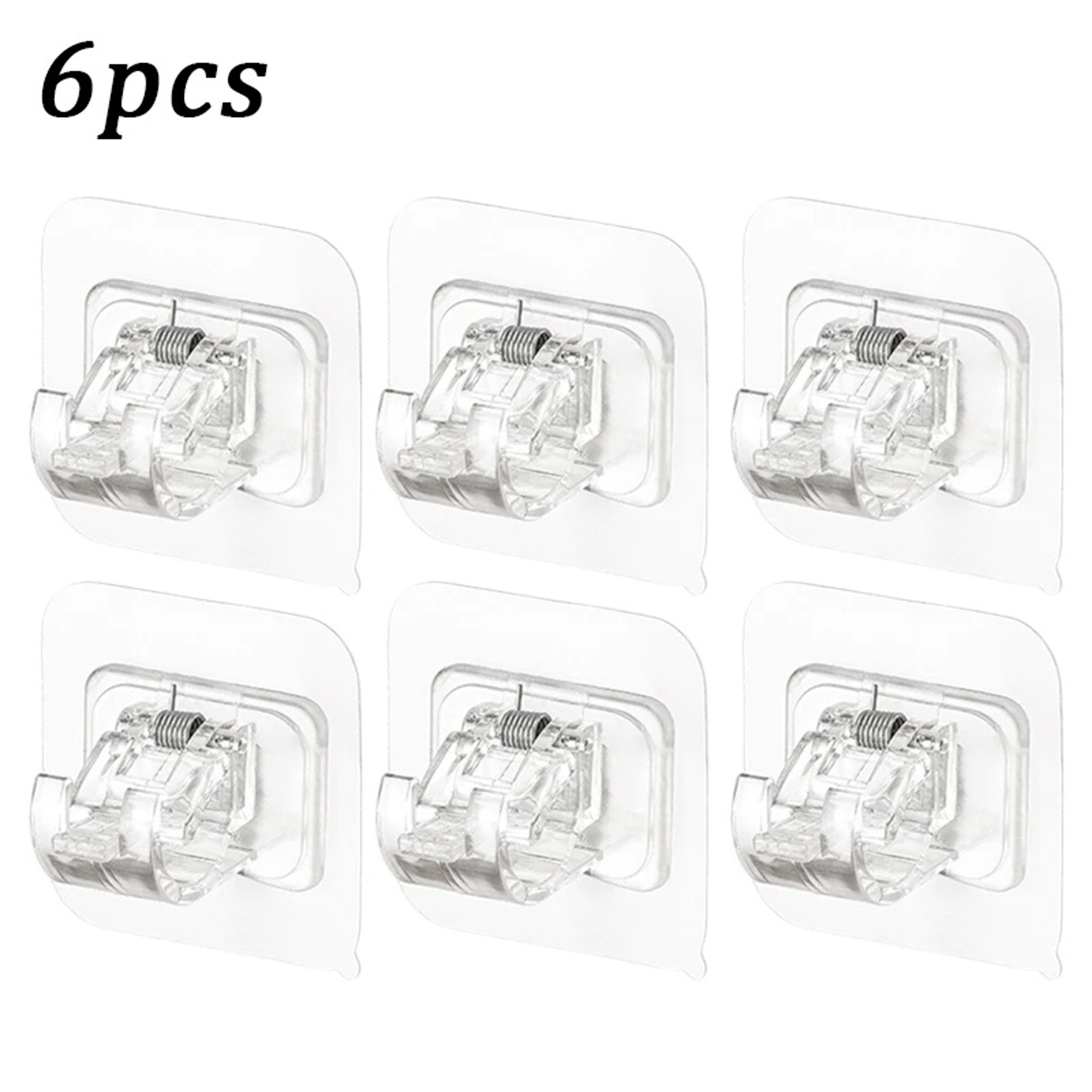 Self Adhesive Curtain Rod Clip Adjustable Clamp Hook Wall Bracket Holder NailFree Wall Hanging Clip 6
