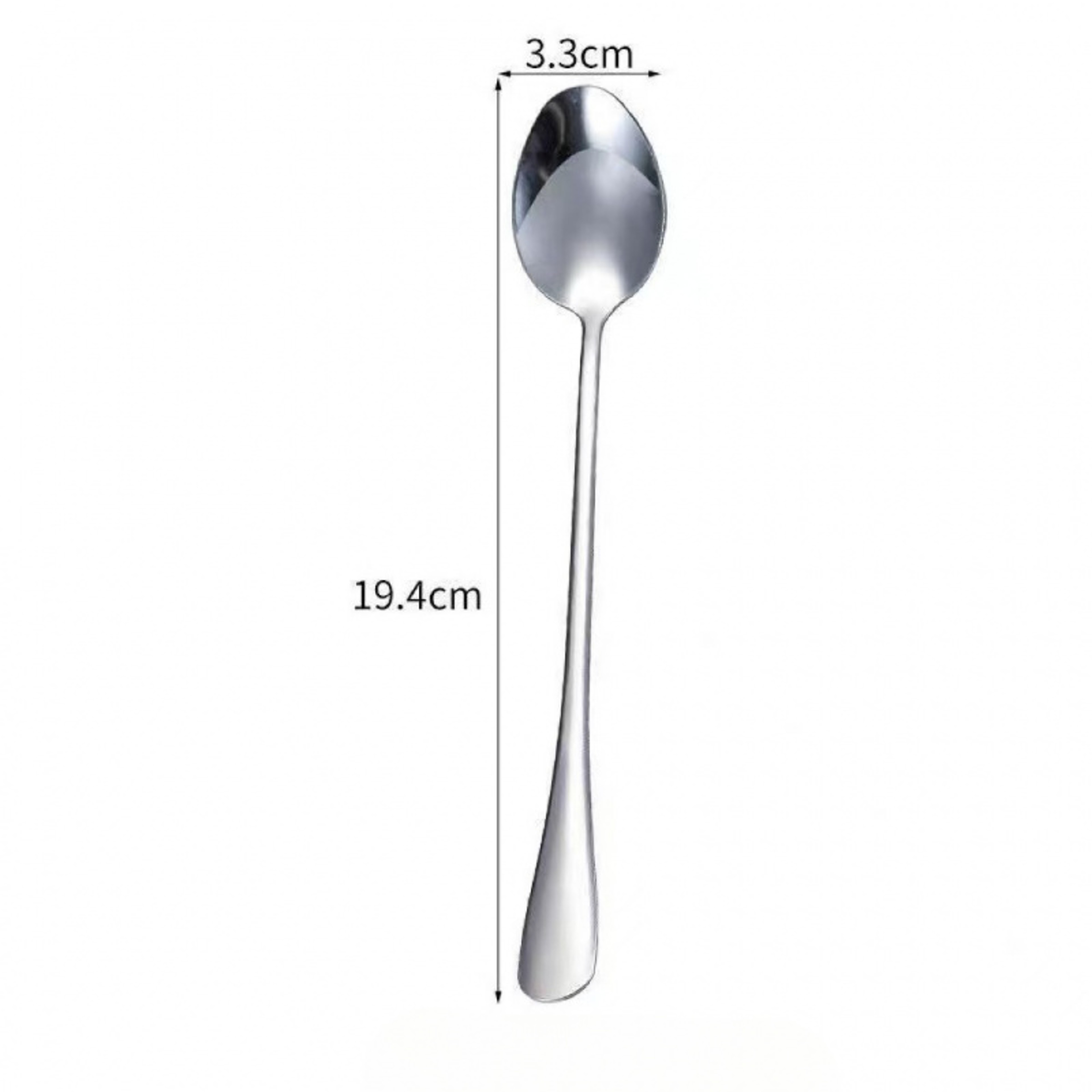 Long Handled Spoons Set Stainless Steel Coffee Spoons Pointed Mixing Spoons Round Ice Serving Spoon 5