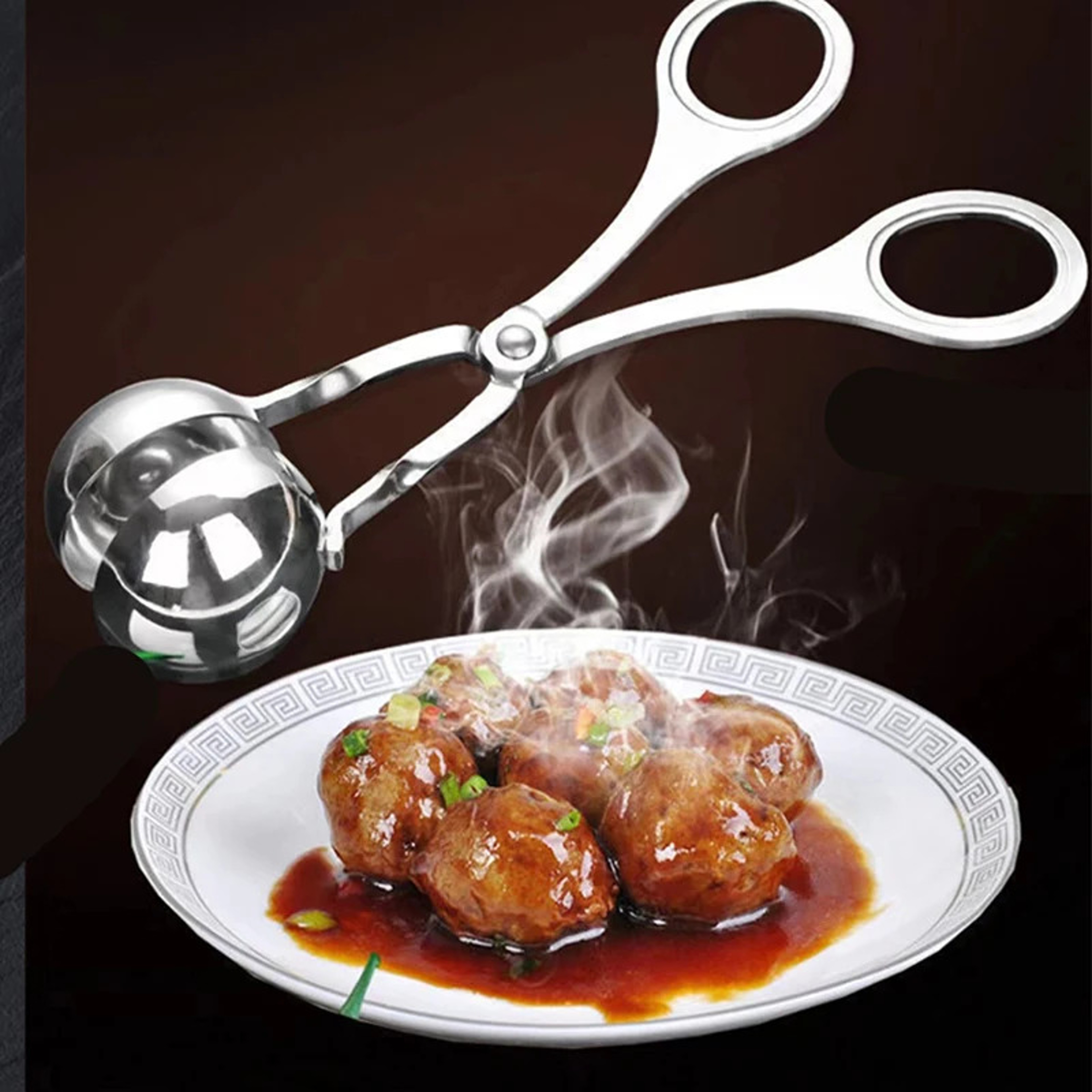 Non Stick Meatball Maker Tool Stainless Steel Stuffed Meat Ball Spoon Shaper Cooking Scoop Kitchen  2