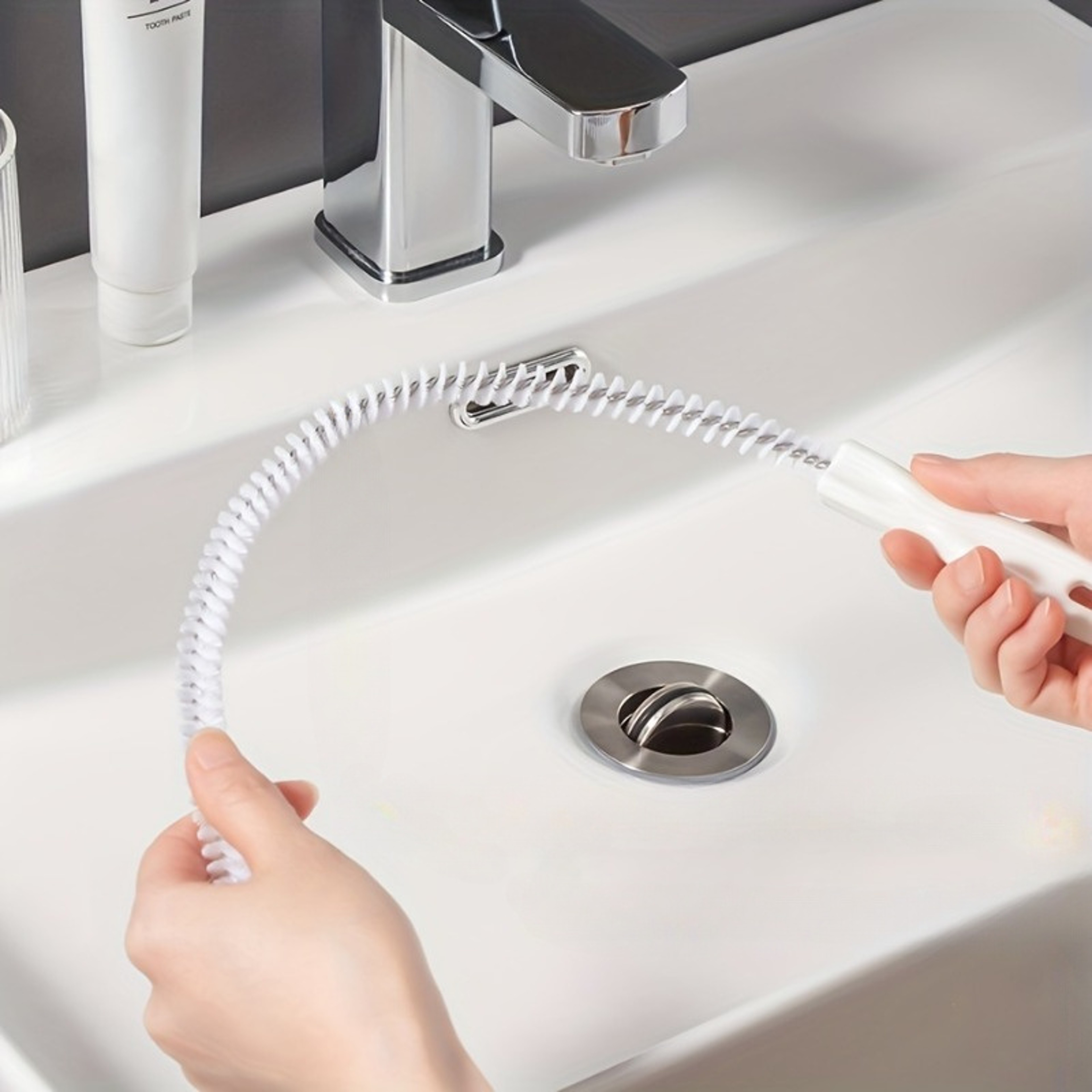 Water Pipe Dredging Tool Sewer Hair Cleaner Facial Sink Cleaning Brush Pipeline Machine 3