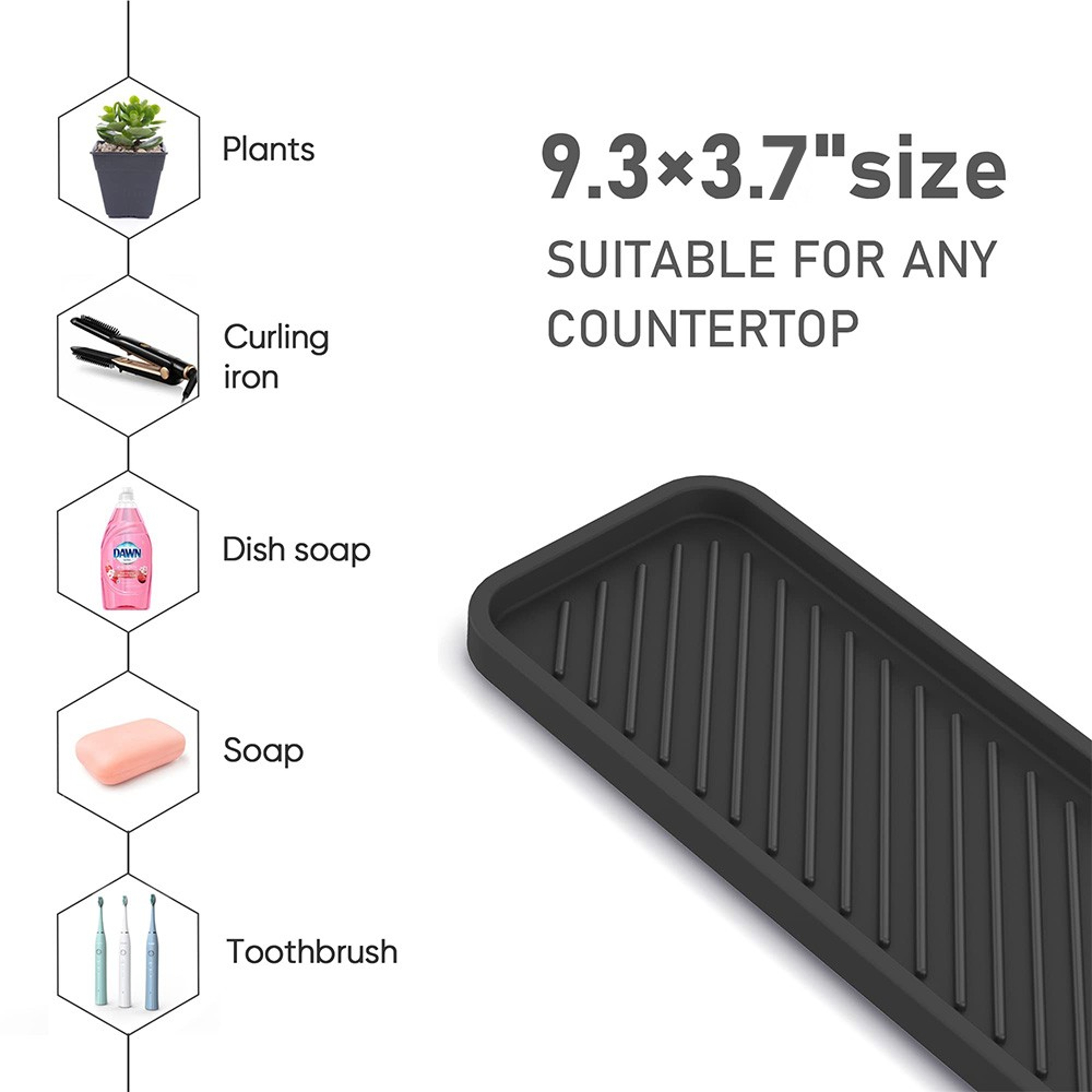 Bathroom Silicone Drain Tray Draining Pad Soap Pad For Kitchen Countertop Sponge Holder Soap Dispen 3